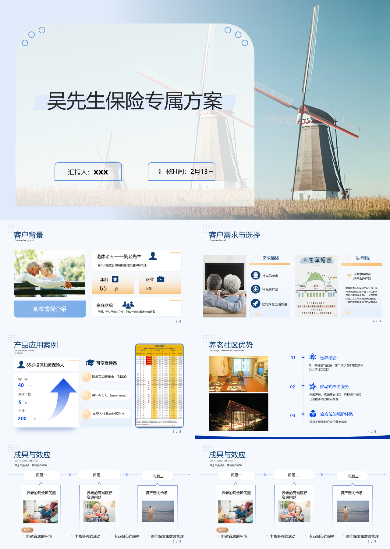 标准静态简约商业计划书吴先生保险专属方案