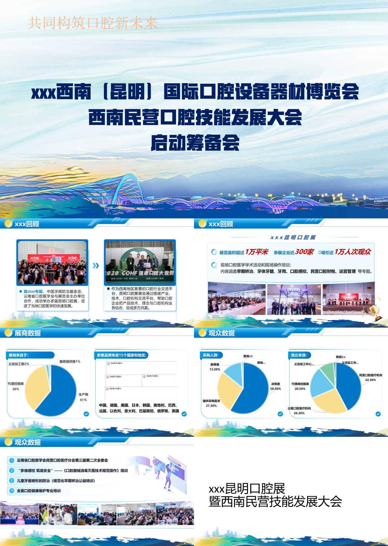 标准静态蓝色工作汇报口腔技能发展大会