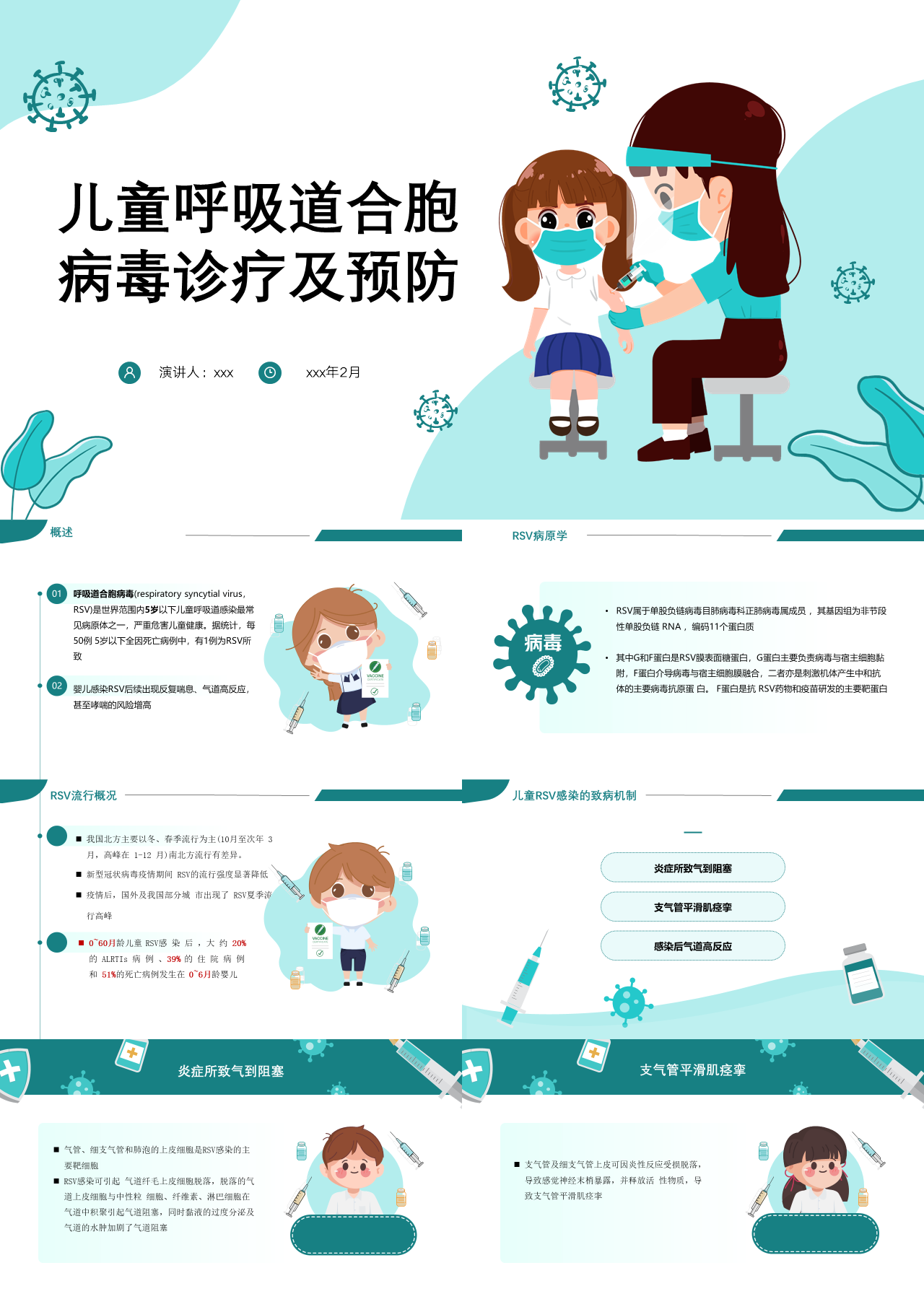 标准静态绿色主题教育儿童呼吸道合胞病毒诊疗及预防