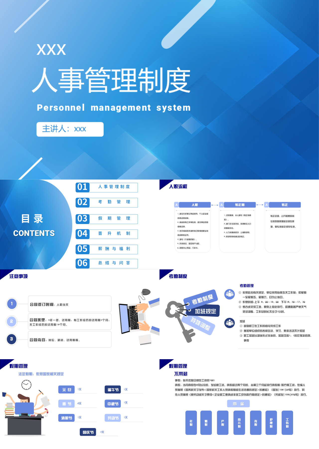 标准静态蓝色企业培训人事管理制度