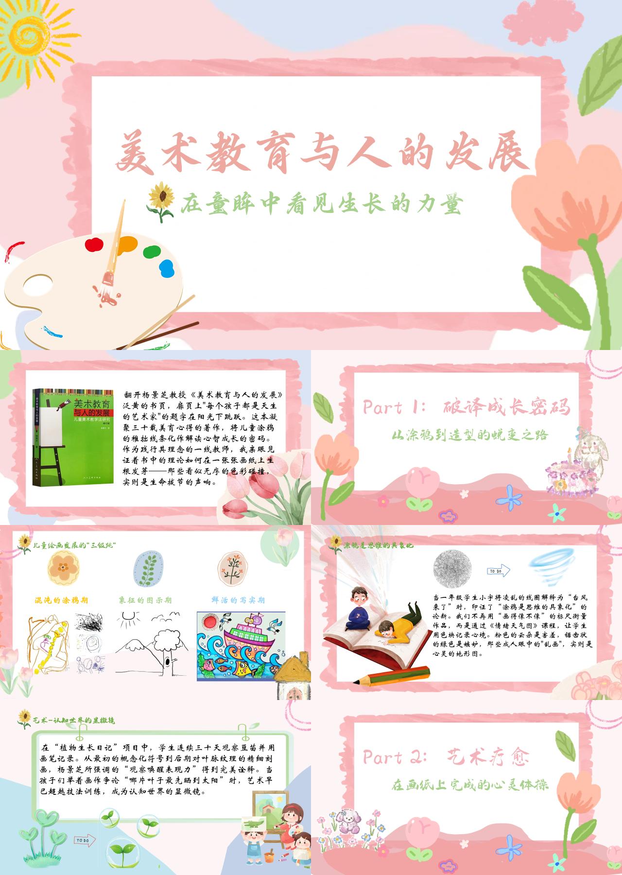 标准静态粉色主题教育美术教育与人的发展