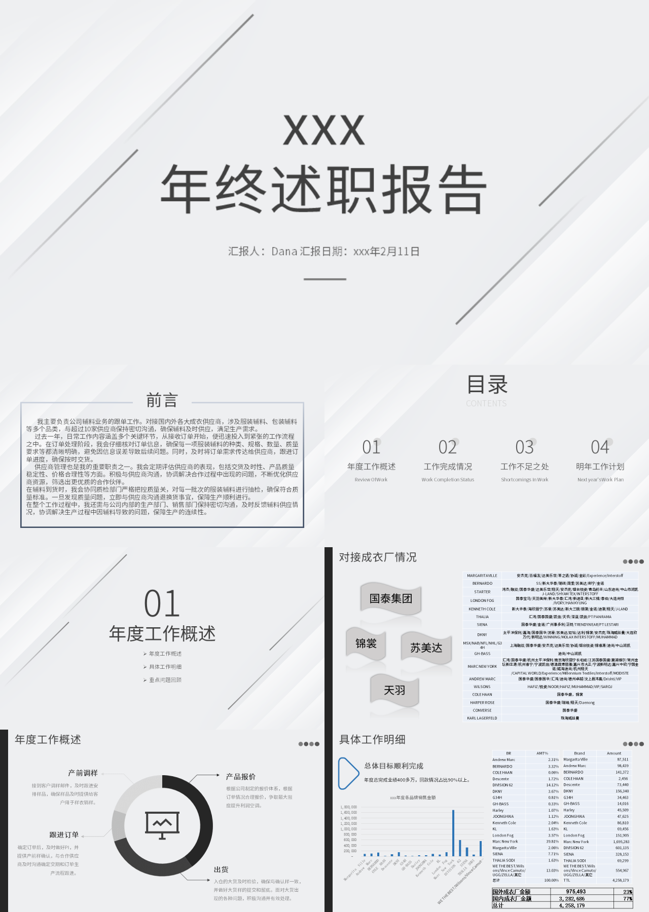 简单静态简约年终述职报告