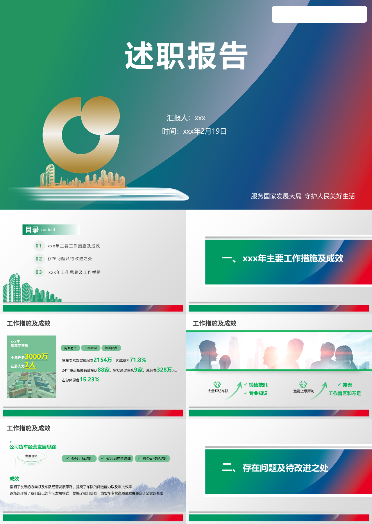 标准静态绿色述职报告