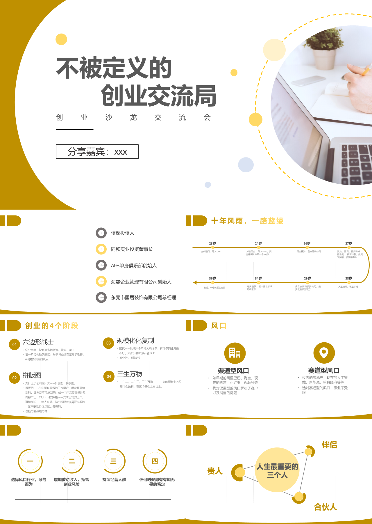 标准动态棕色工作汇报创业沙龙交流会