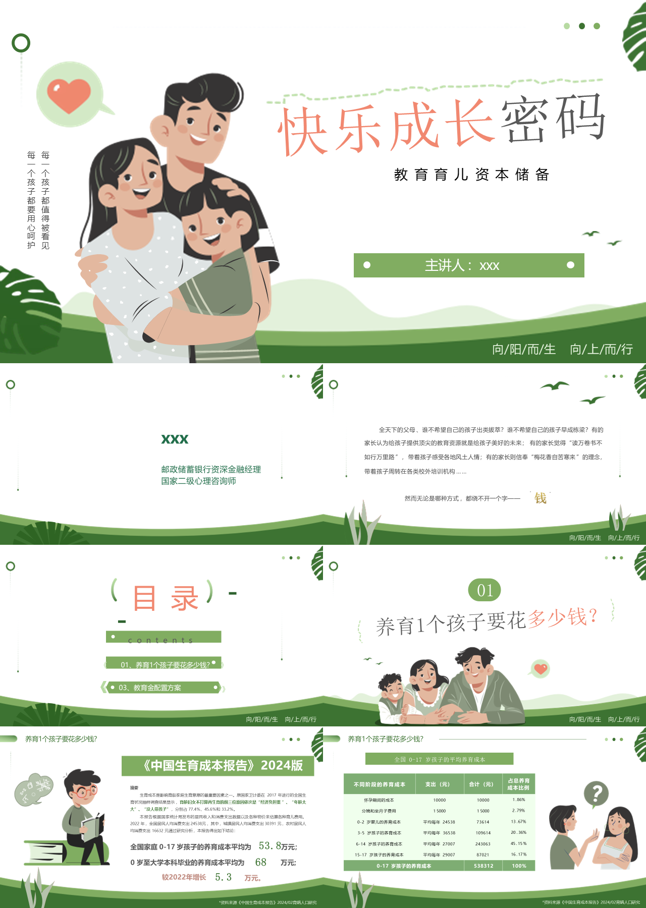 标准静态绿色主题教育快乐成长密码