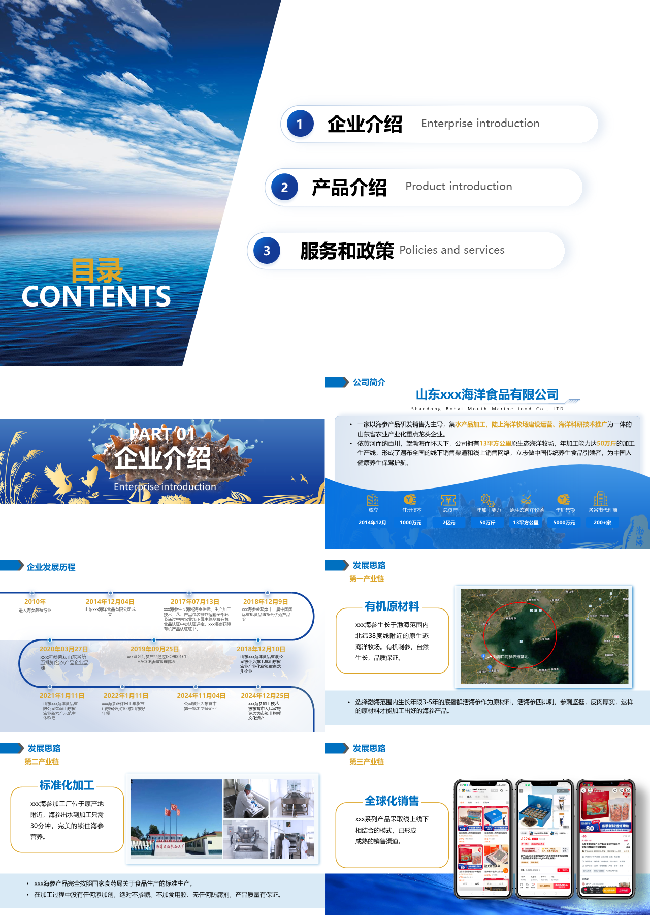 标准静态蓝色企业宣传海洋食品公司介绍