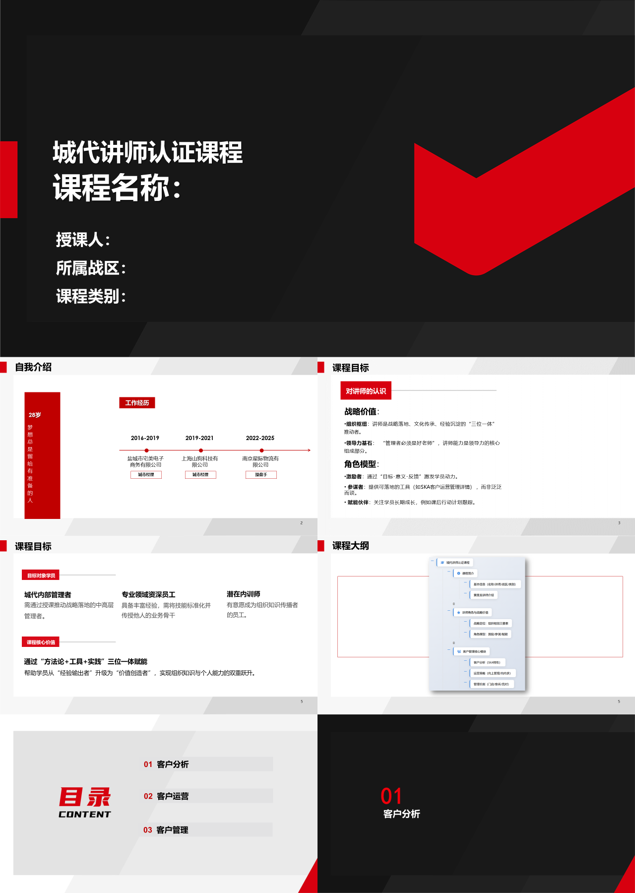 标准静态红色企业培训城代讲师认证