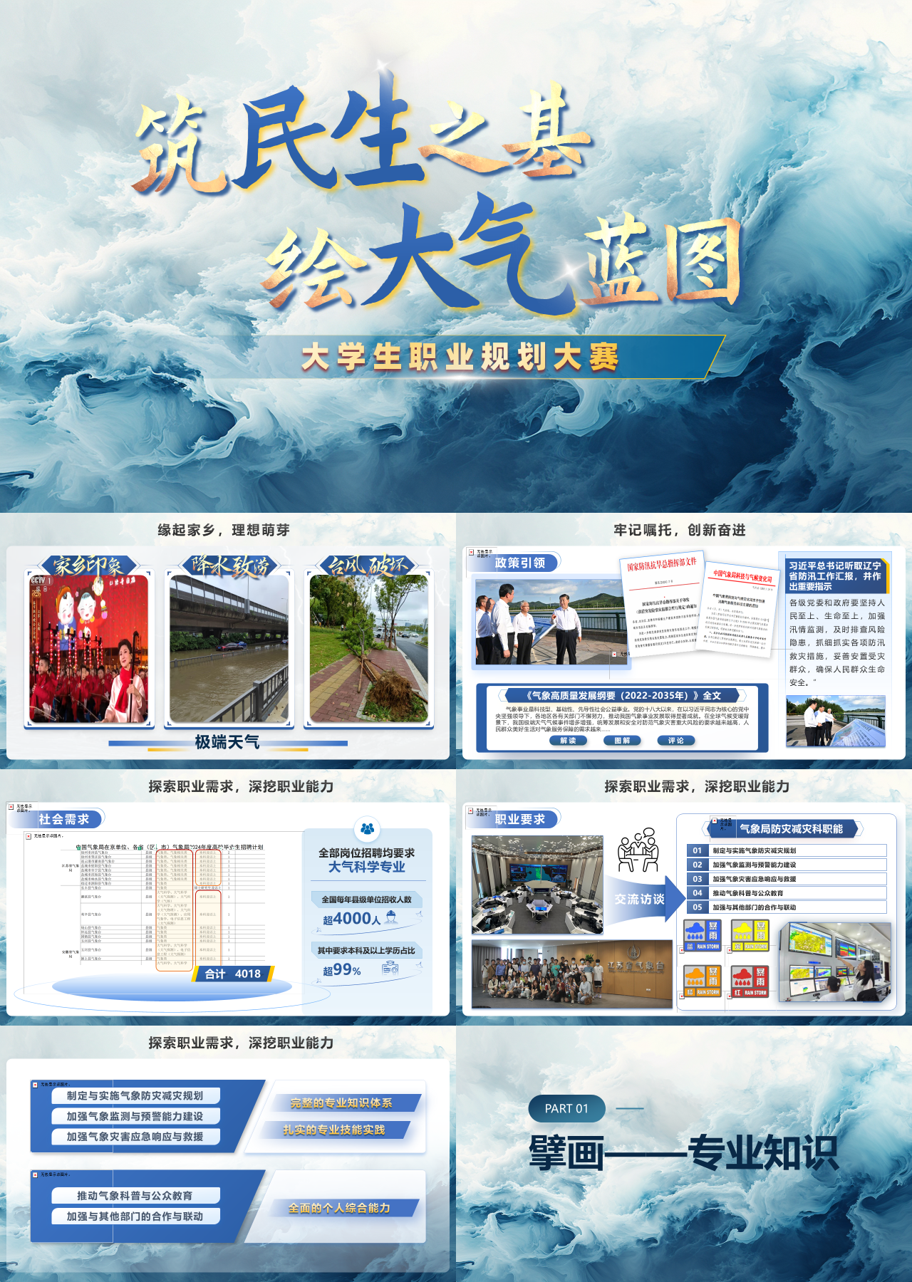 精美静态蓝色商业计划书绘图