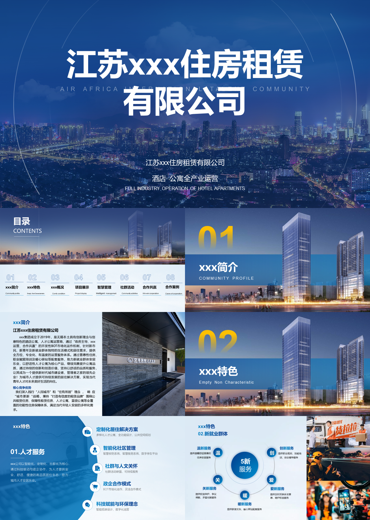 标准静态蓝色企业宣传住房租赁公司