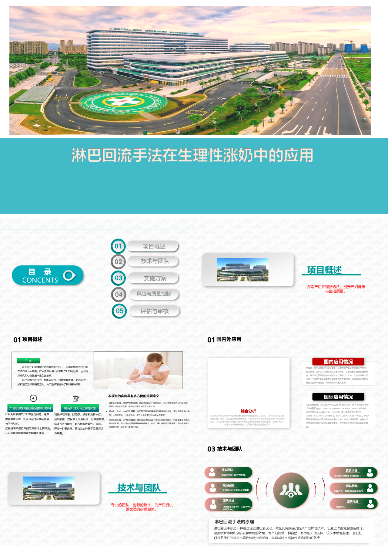 标准动态蓝色主题教育淋巴回流手法在生理性涨奶中的应用