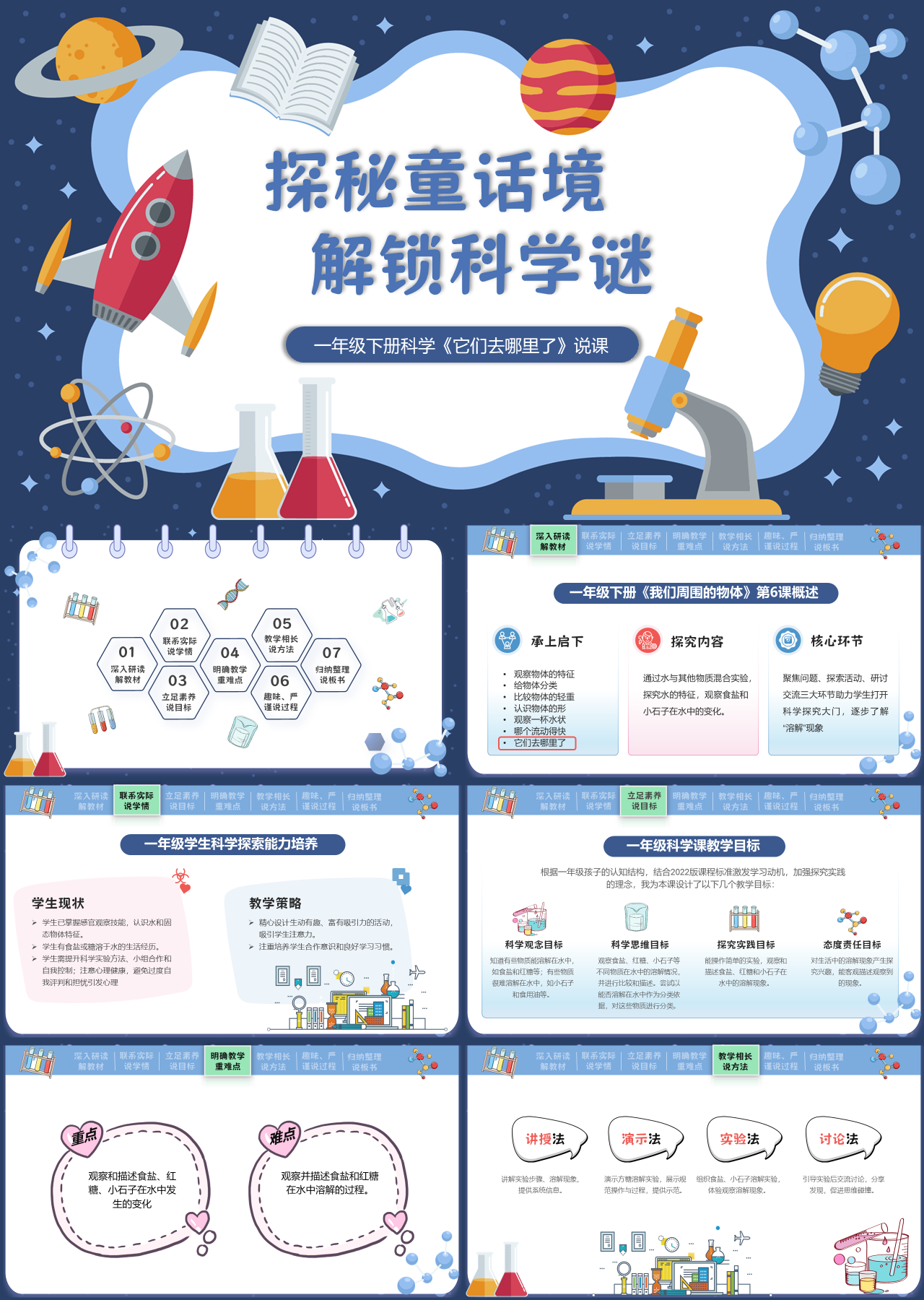标准动态蓝色主题教育探秘童话境解锁科学谜