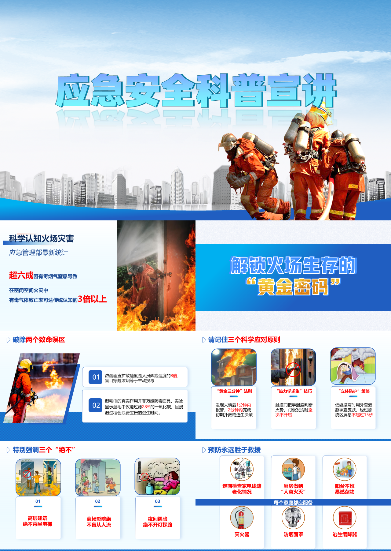 标准动态蓝色主题教育应急安全