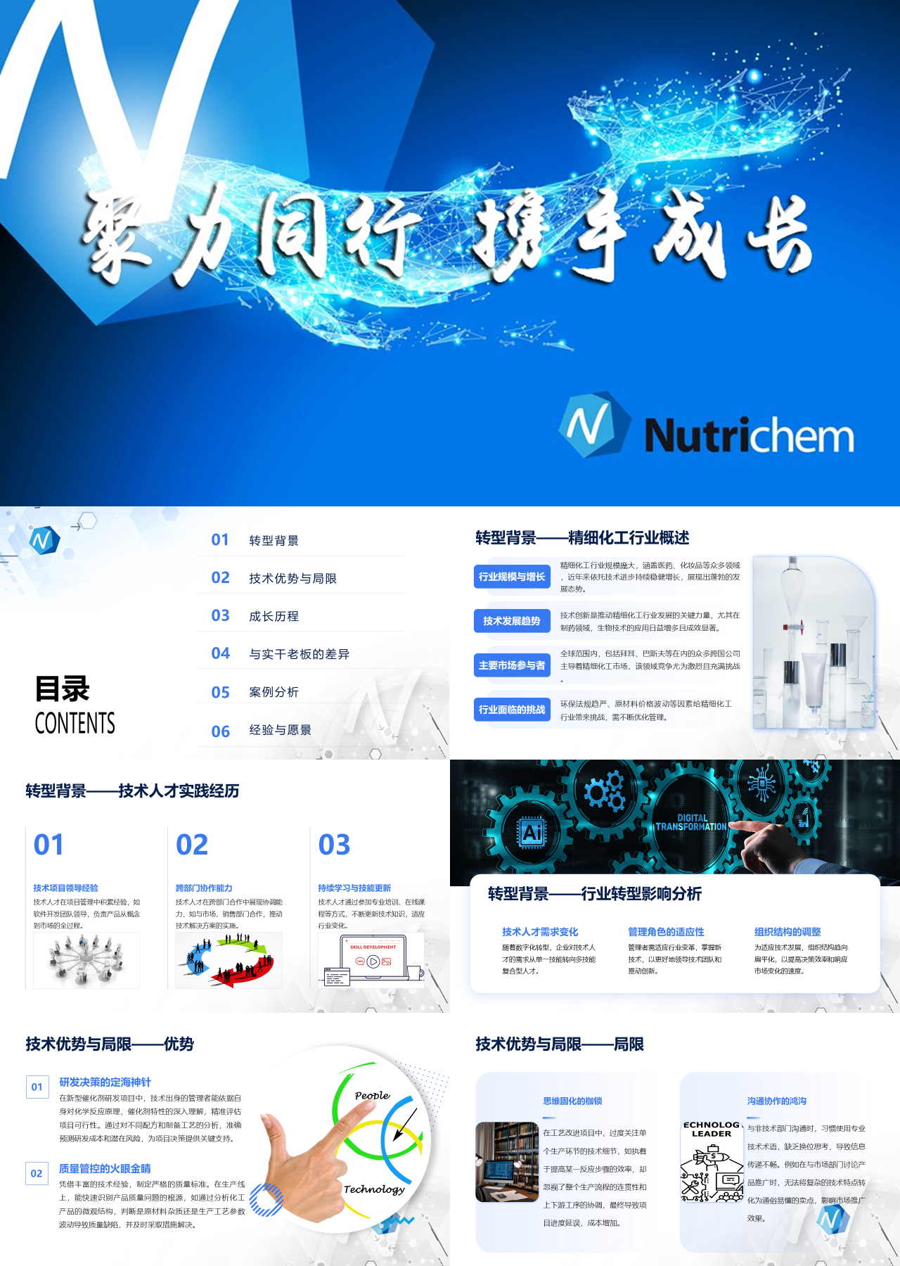 标准静态蓝色企业培训副本技术人才走向