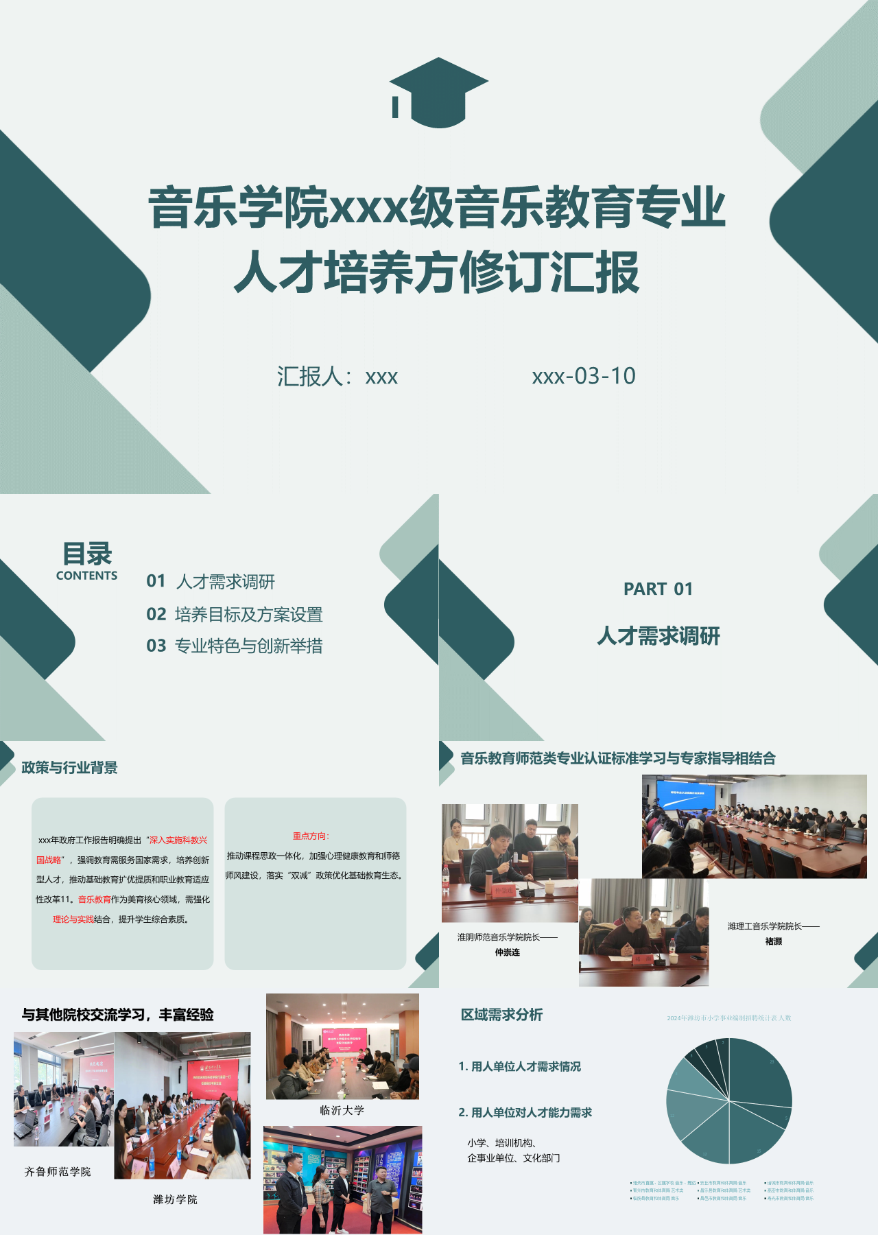 标准静态绿色工作汇报音乐教育专业人才培养方修订汇报