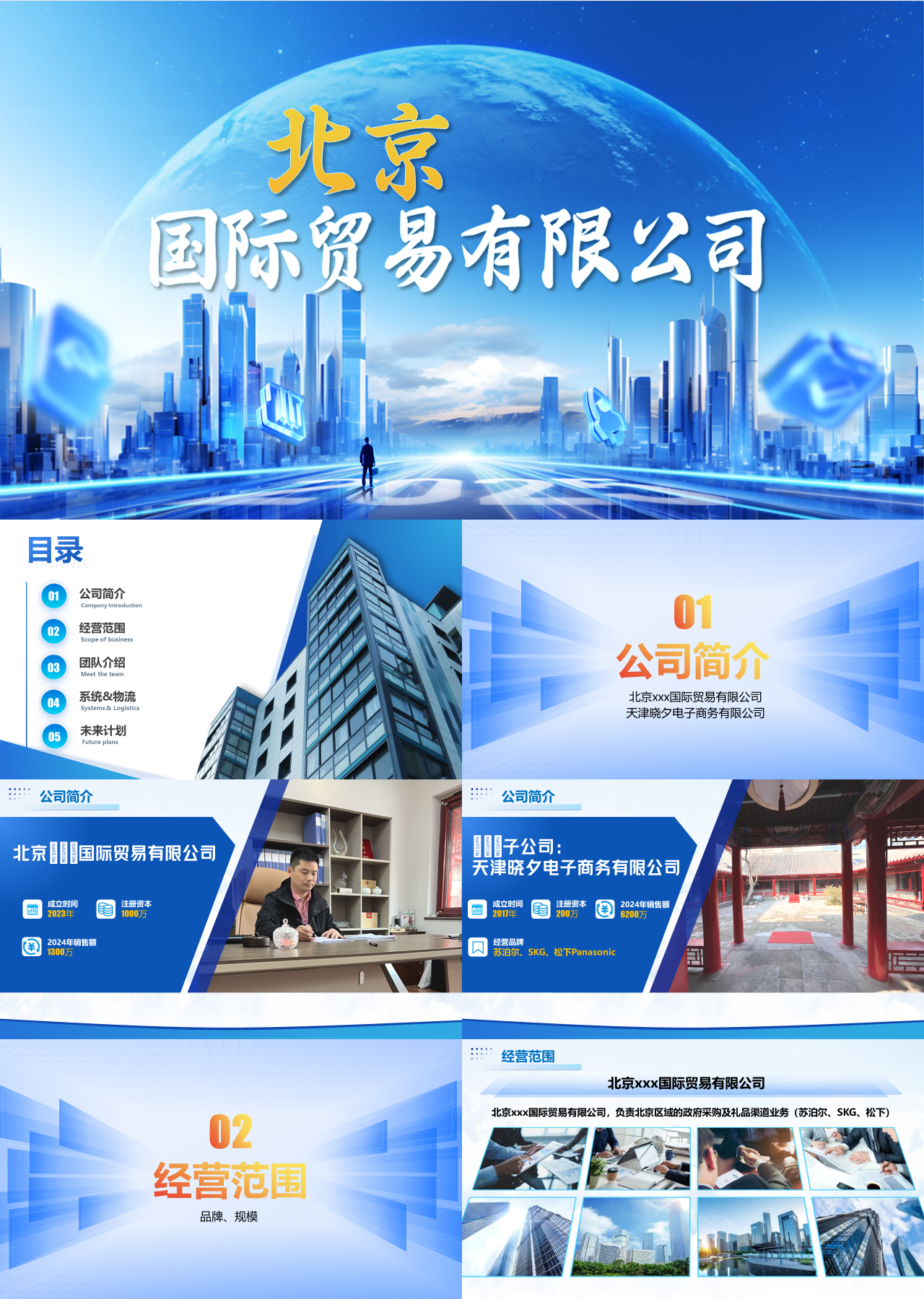 精美静态蓝色企业宣传国际贸易公司