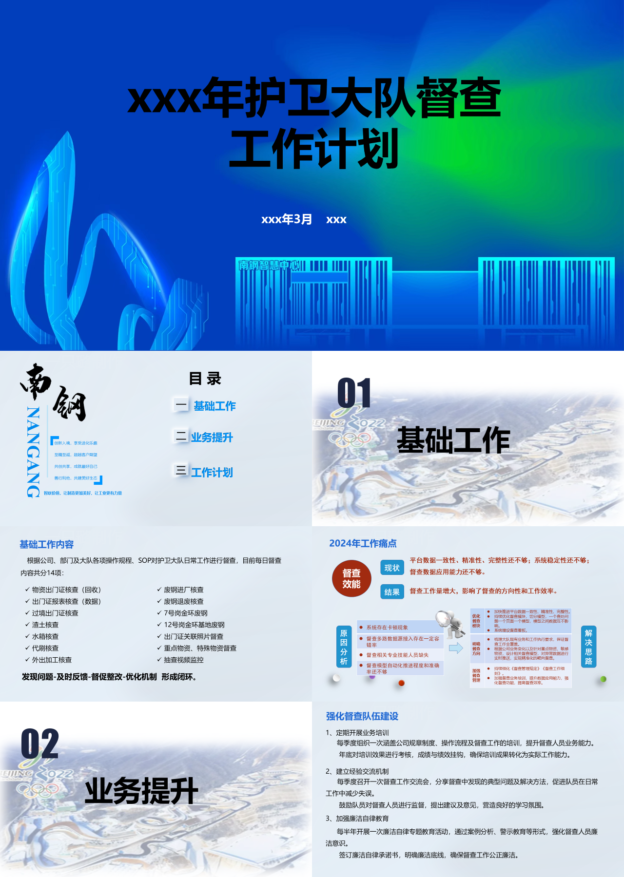标准静态蓝色督查组工作计划