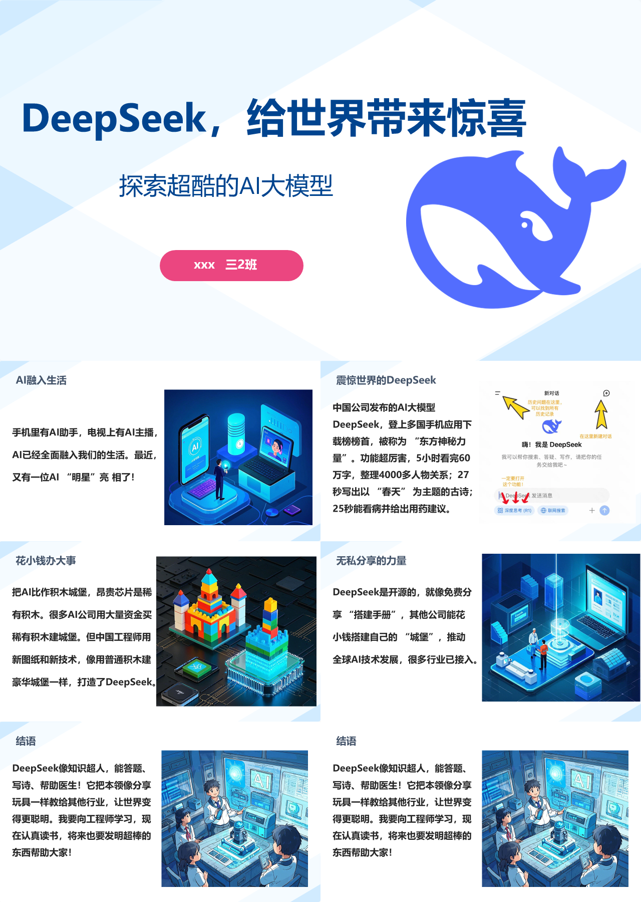 标准静态蓝色主题教育DeepSeek给世界带来惊喜