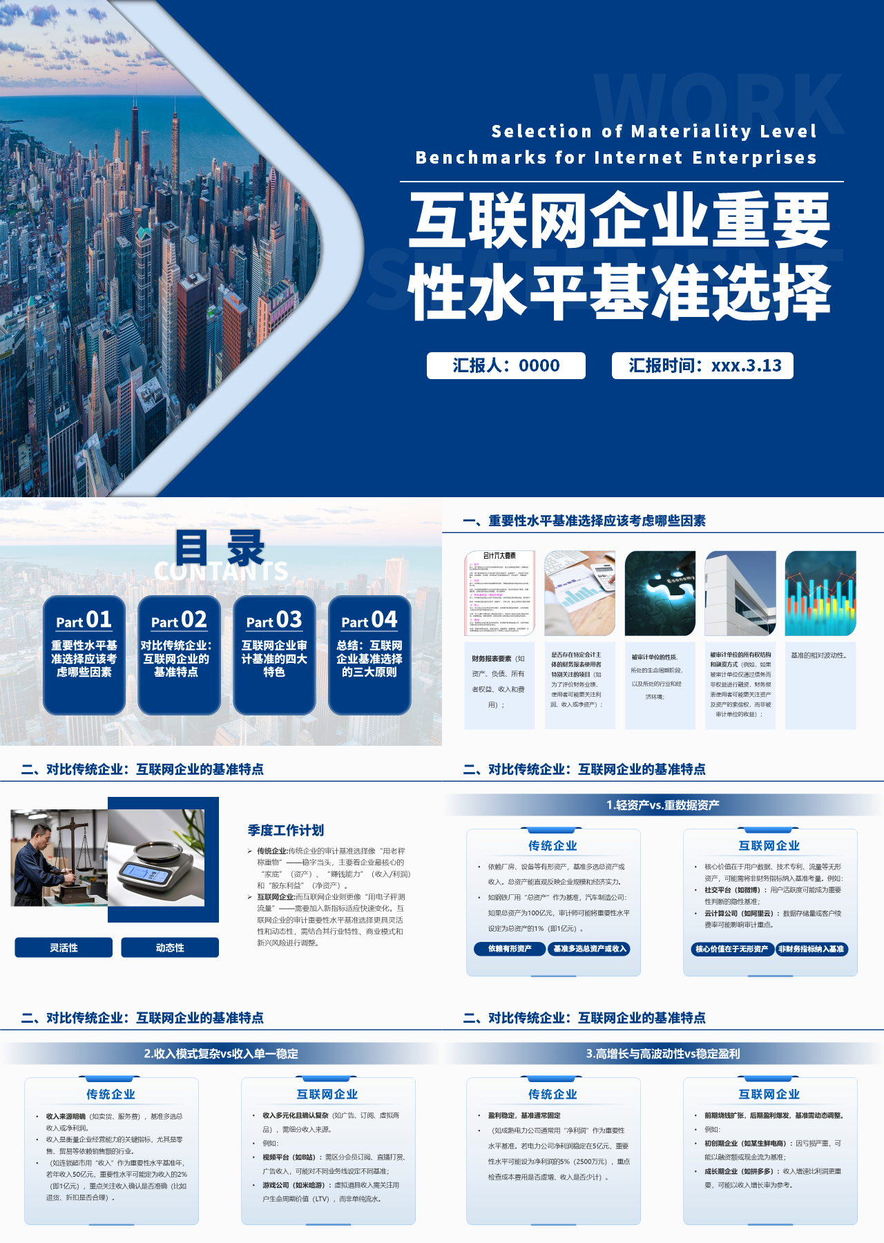 标准静态蓝色工作汇报互联网企业重要性水平基准选择