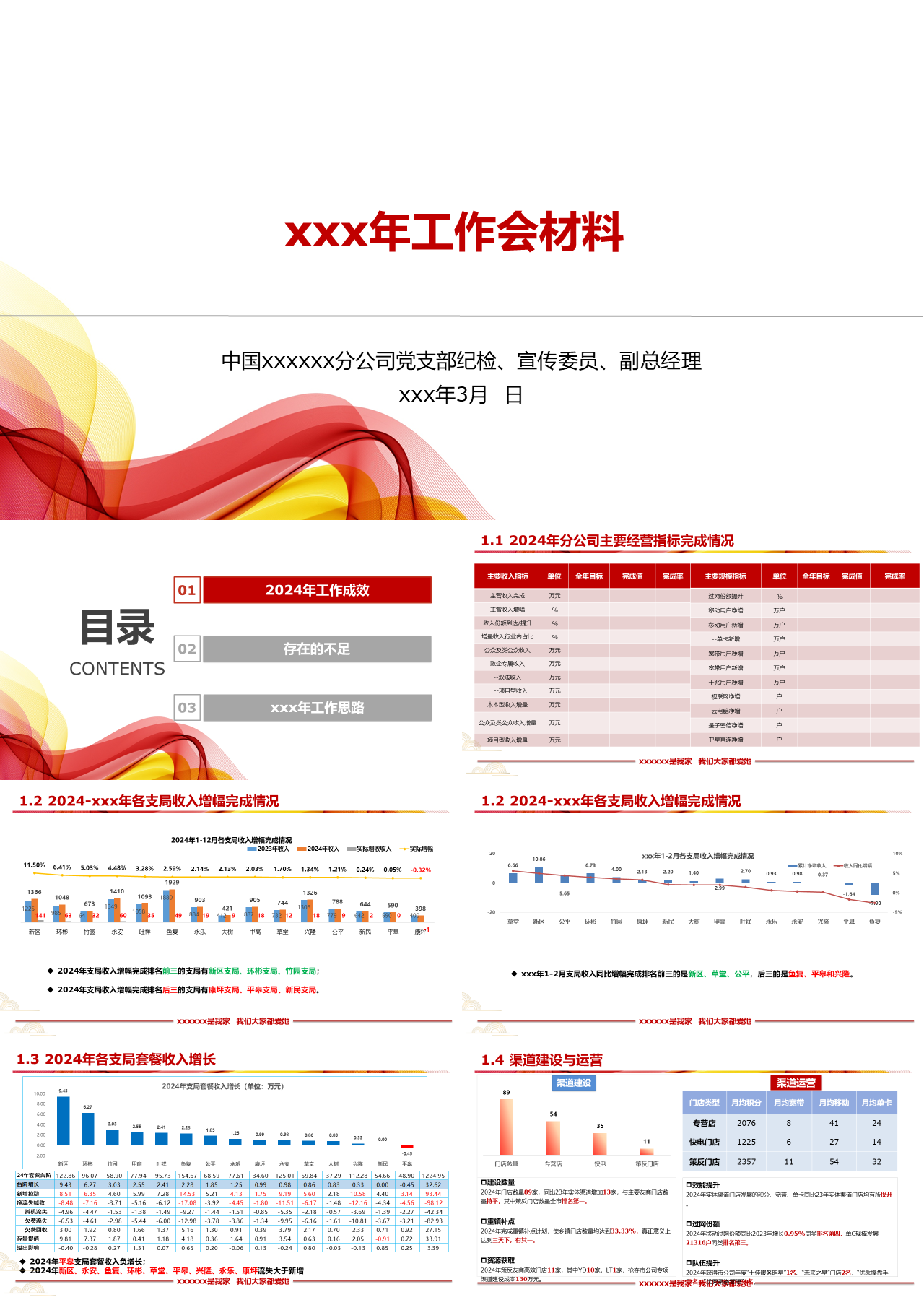 标准静态红色工作汇报工作会材料