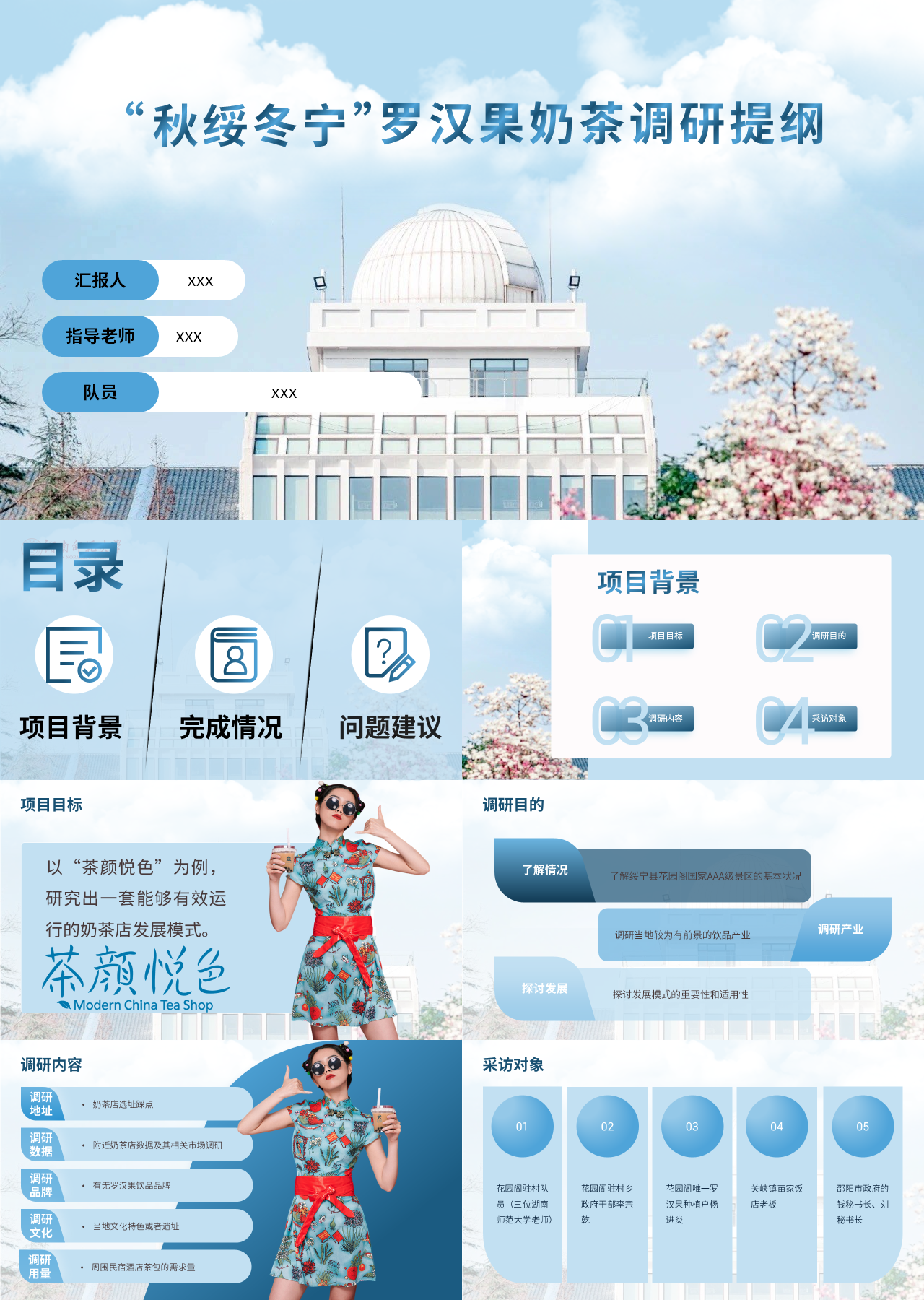 标准静态蓝色工作汇报罗汉果调研