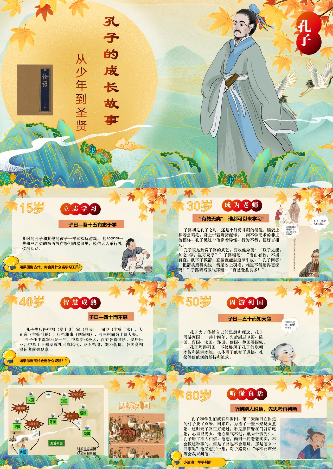 标准静态中国风主题教育孔子的成长故事