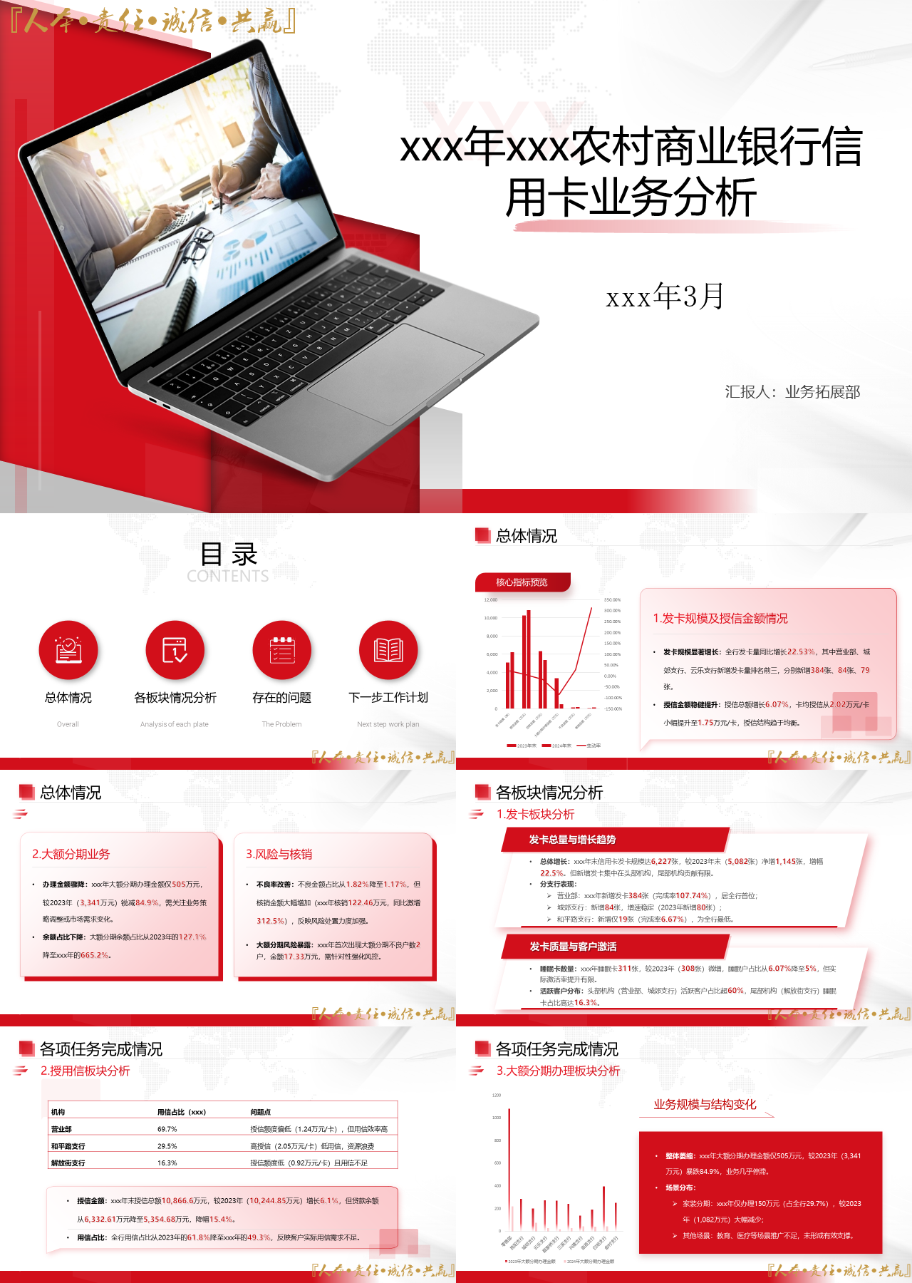 标准静态红色工作汇报信用卡业务分析