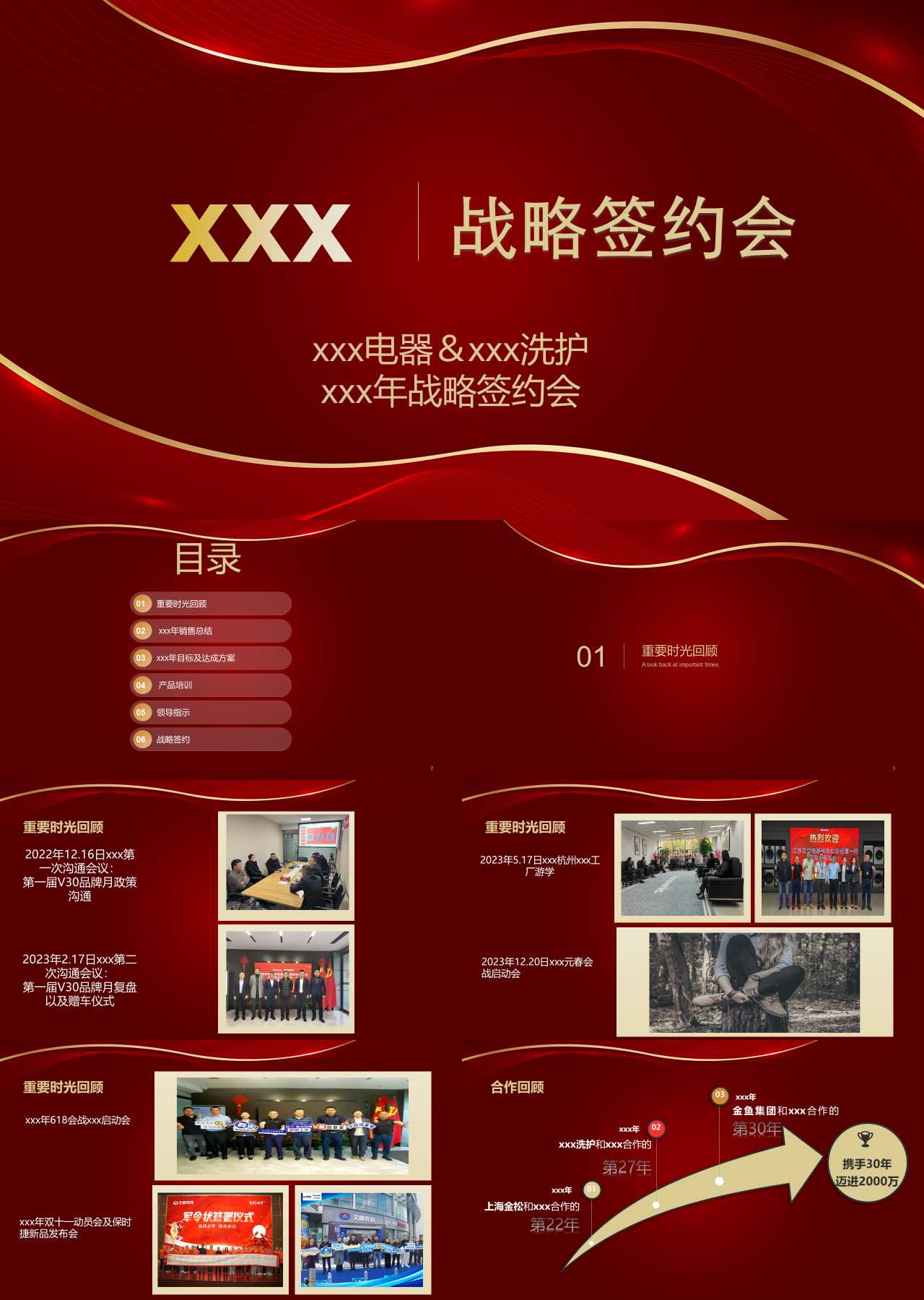 标准静态红色营销策划战略签约会