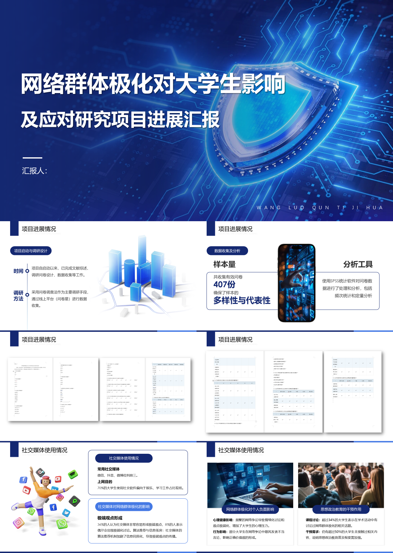 标准静态蓝色工作汇报网络群体极化对大学生影响