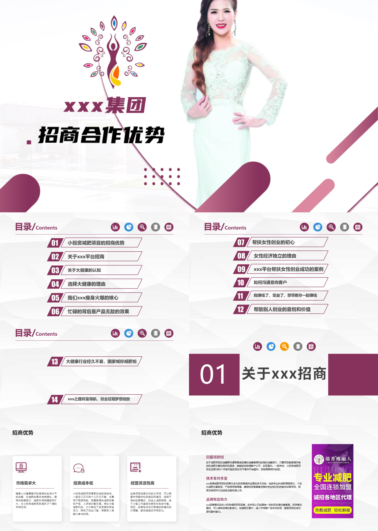 标准静态简约营销策划招商合作优势