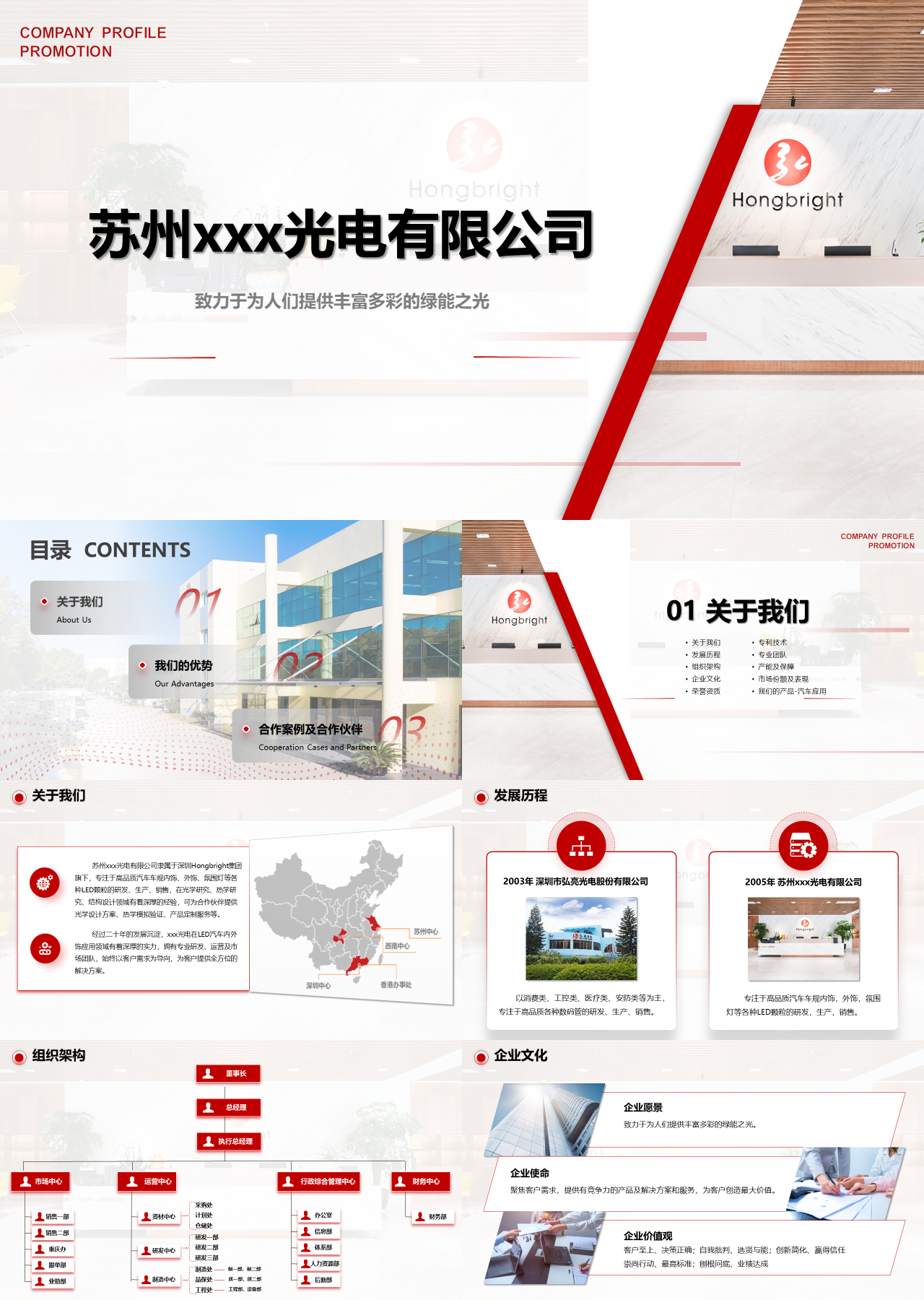 精美静态红色企业宣传光电公司