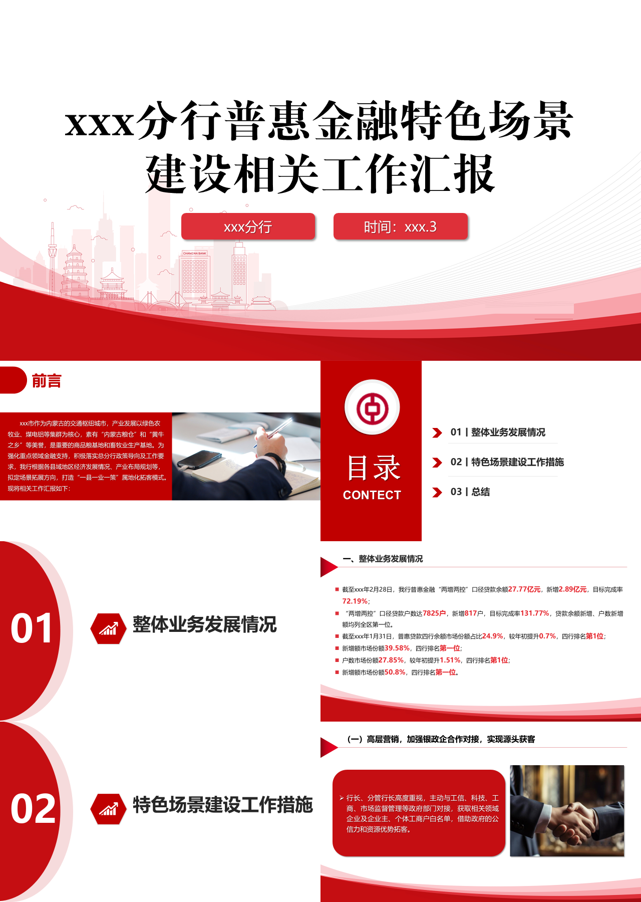 标准静态红色分行普惠金融特色场景建设相关工作汇报