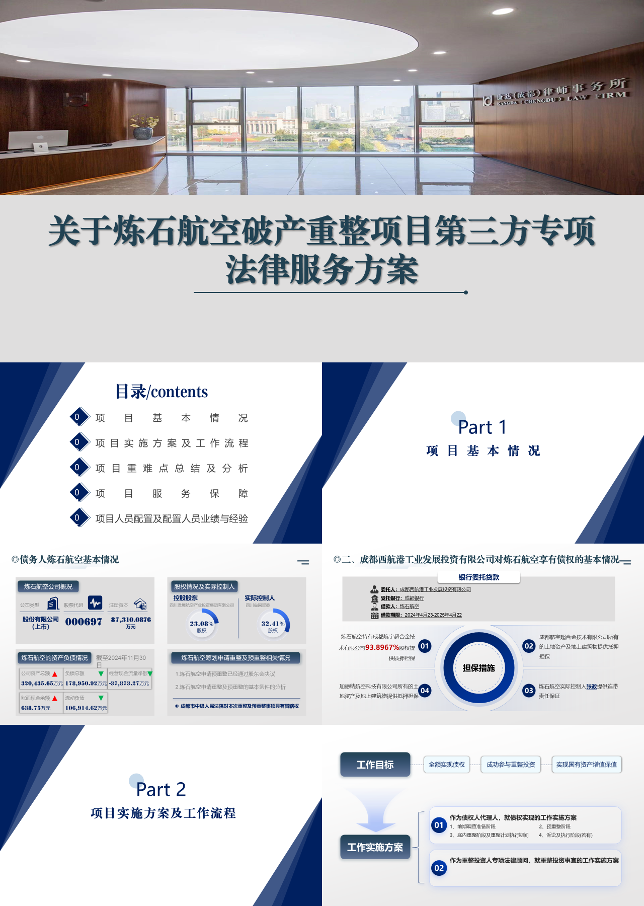 标准静态简约工作汇报关于炼石航空破产重整项目第三方专项法律服务方案