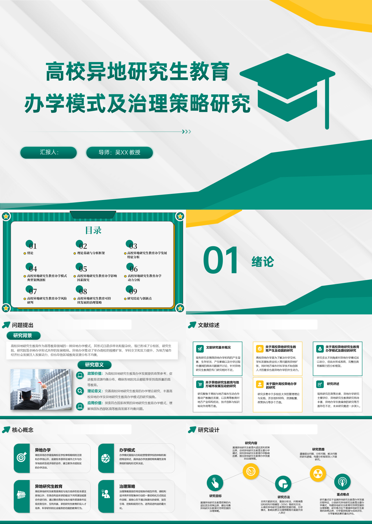 精美静态绿色主题教育高校异地研究生教育