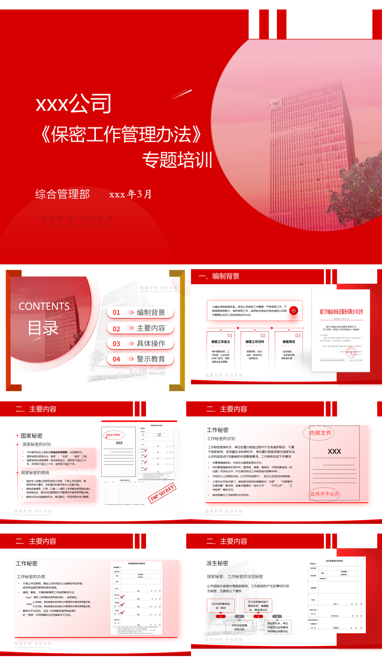 标准静态红色企业培训保密工作管理办法的培训