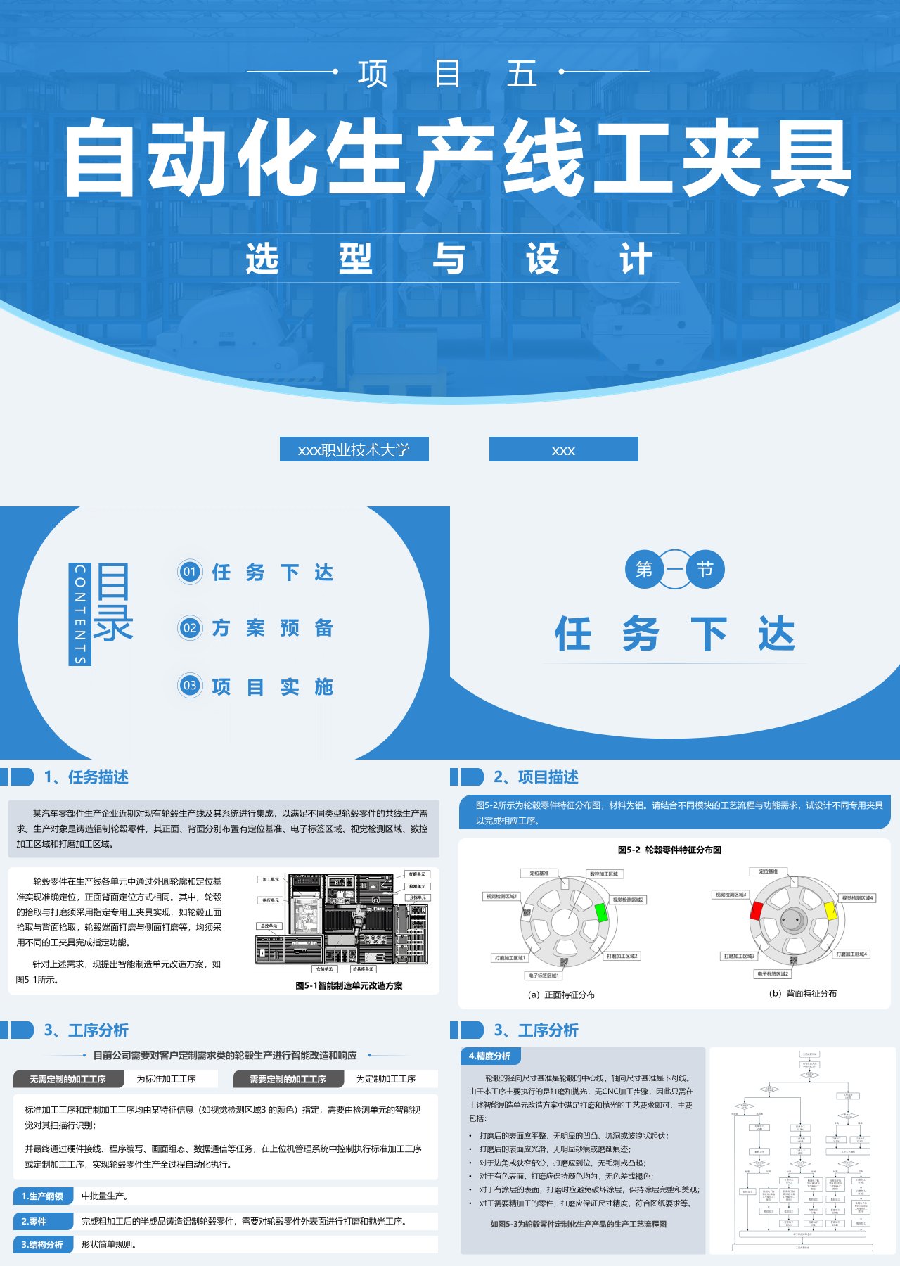标准静态蓝色主题教育自动化生产线工夹具