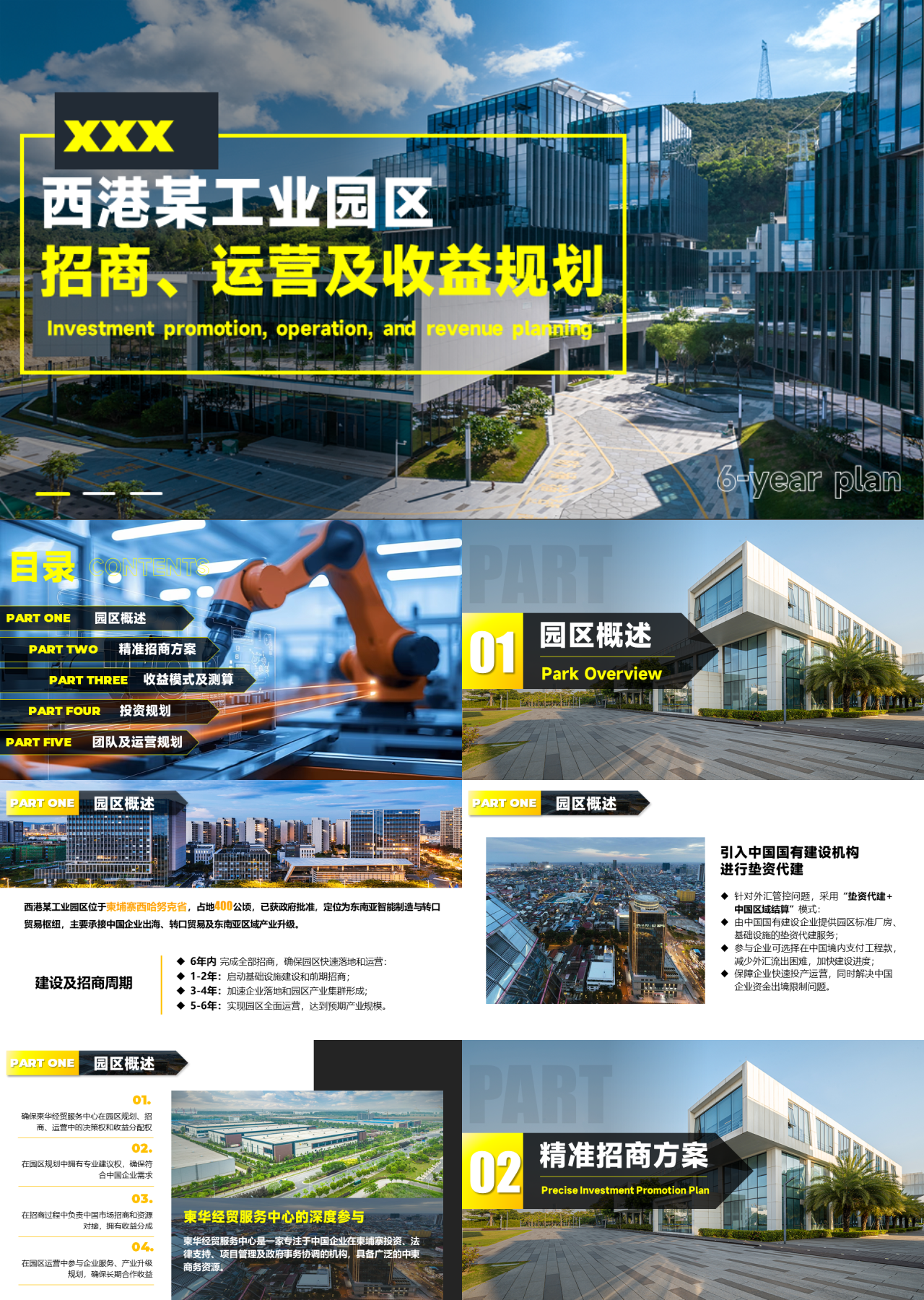 标准静态黄色招商引资西港某工业园区招商运营及收益