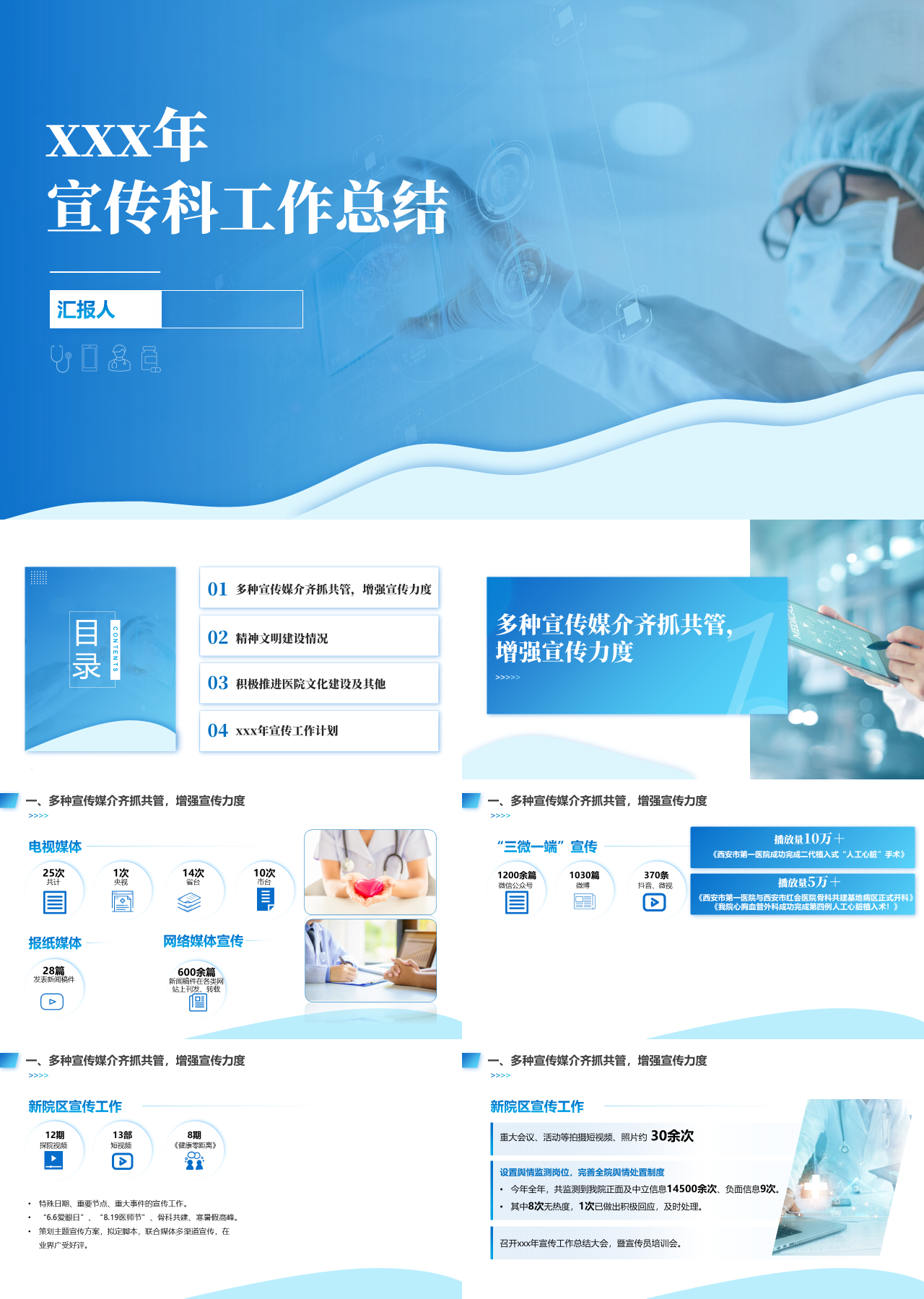 标准静态蓝色工作汇报宣传科工作总结