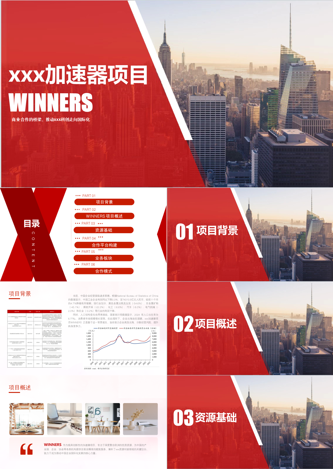 标准静态红色商业计划书加速器项目