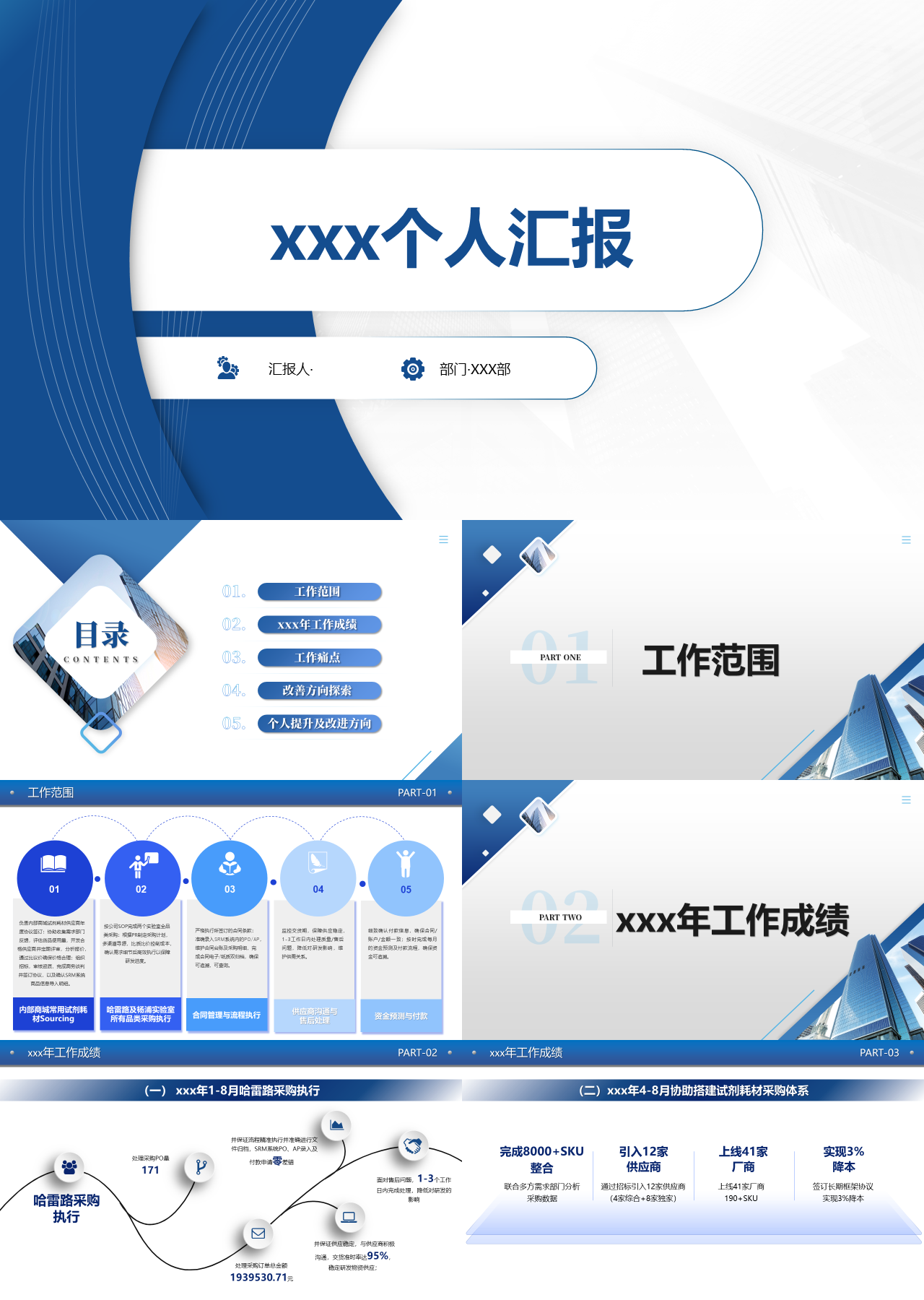 标准静态蓝色工作汇报个人汇报