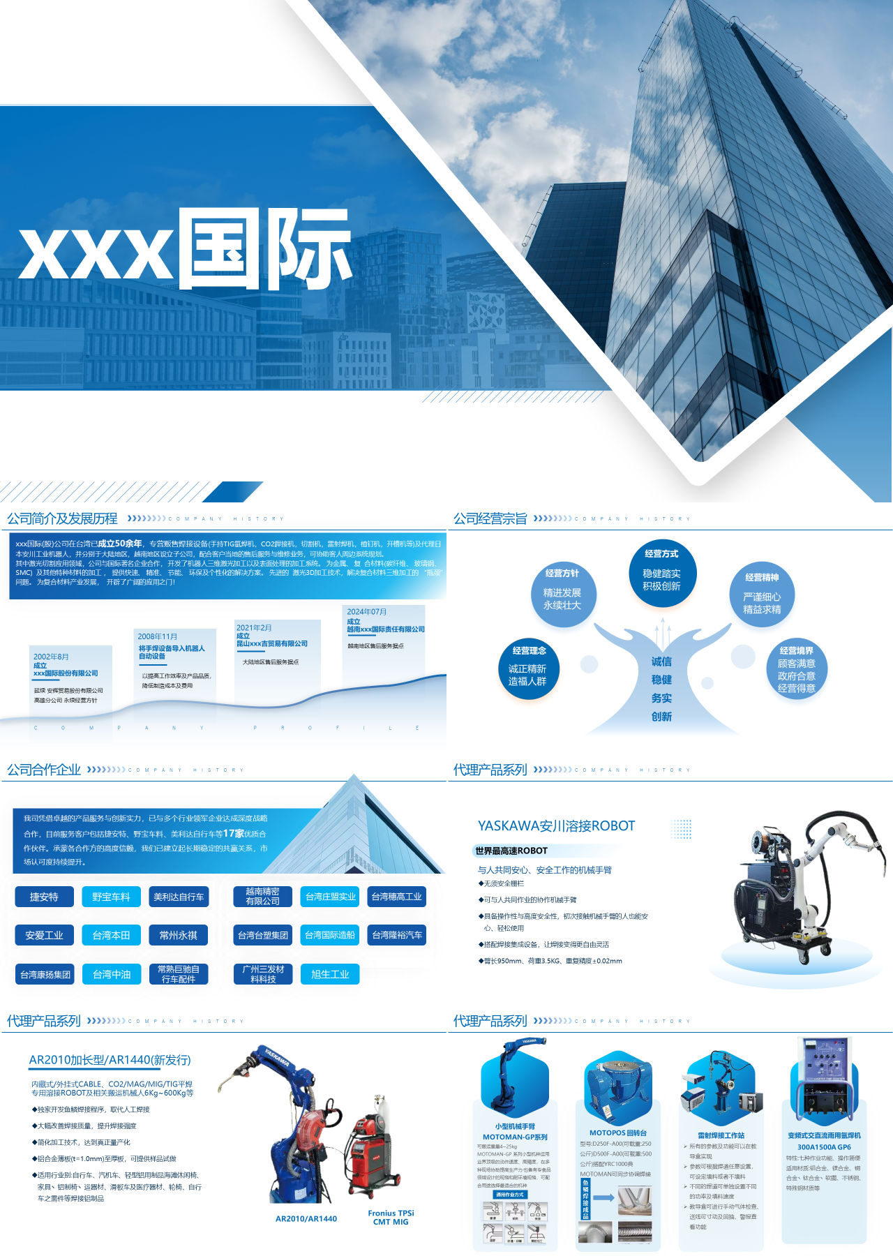 标准静态蓝色企业宣传焊接设备公司简介