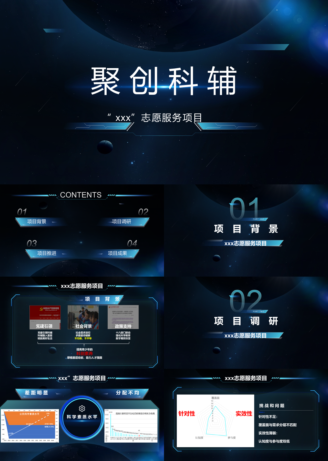 标准静态科技风商业计划书志愿服务项目