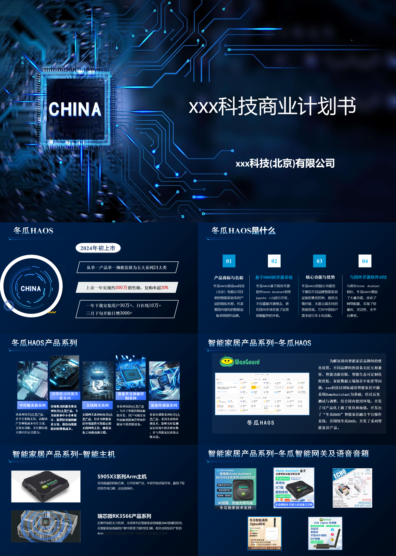 标准静态蓝色商业计划书公司
