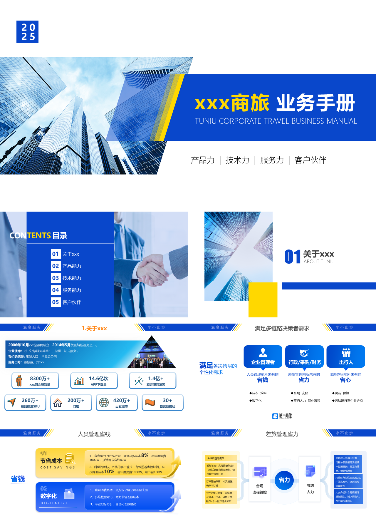 标准静态蓝色企业培训商旅服务方案