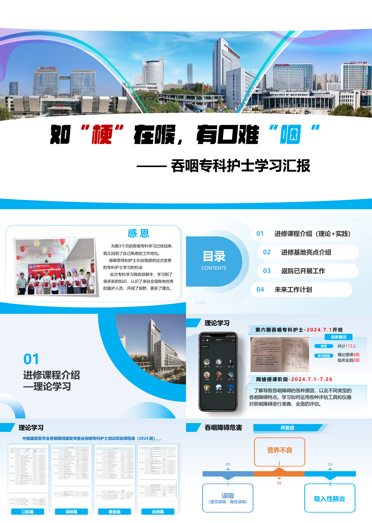 标准静态蓝色工作汇报吞咽专科护士汇报