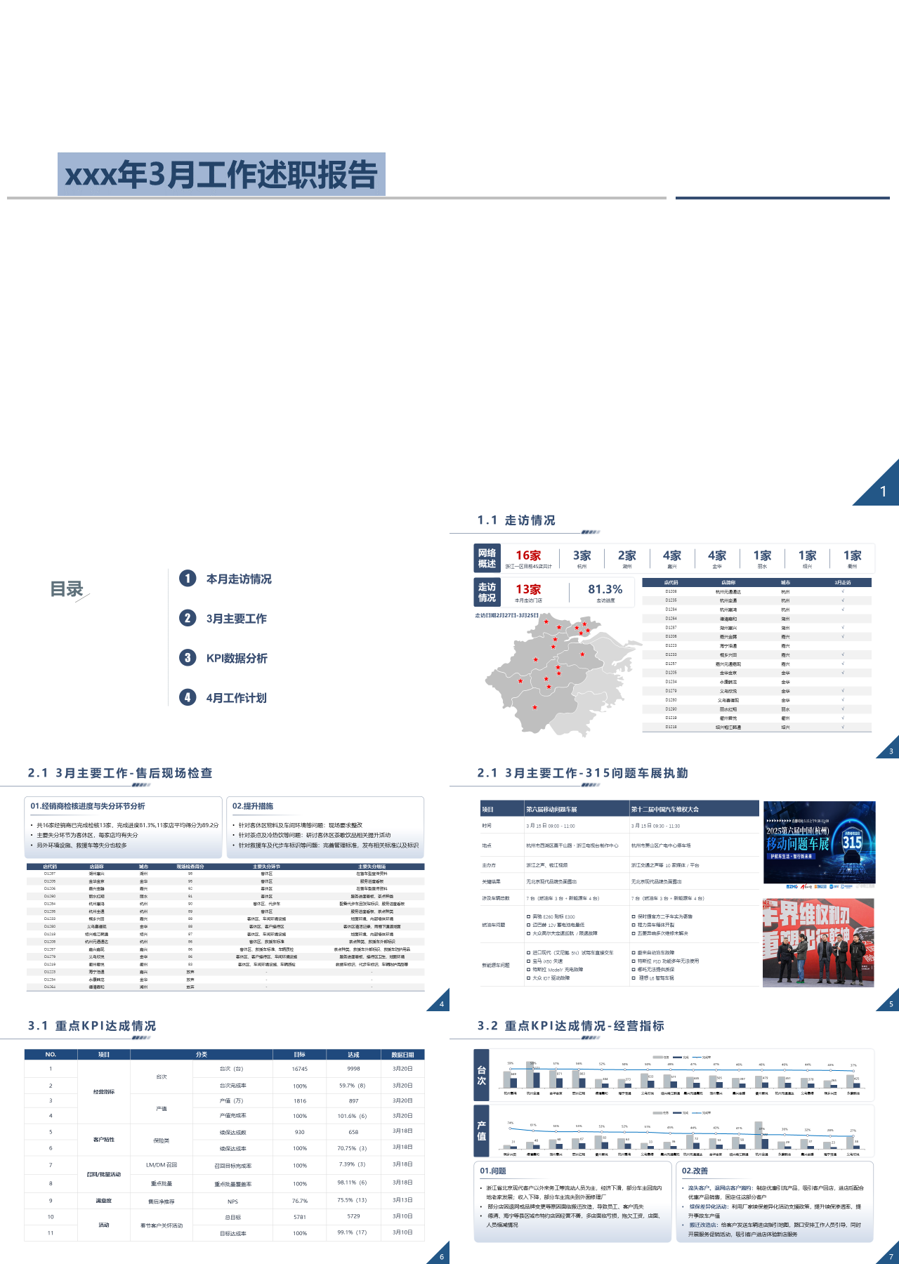 标准静态蓝色月工作述职报告