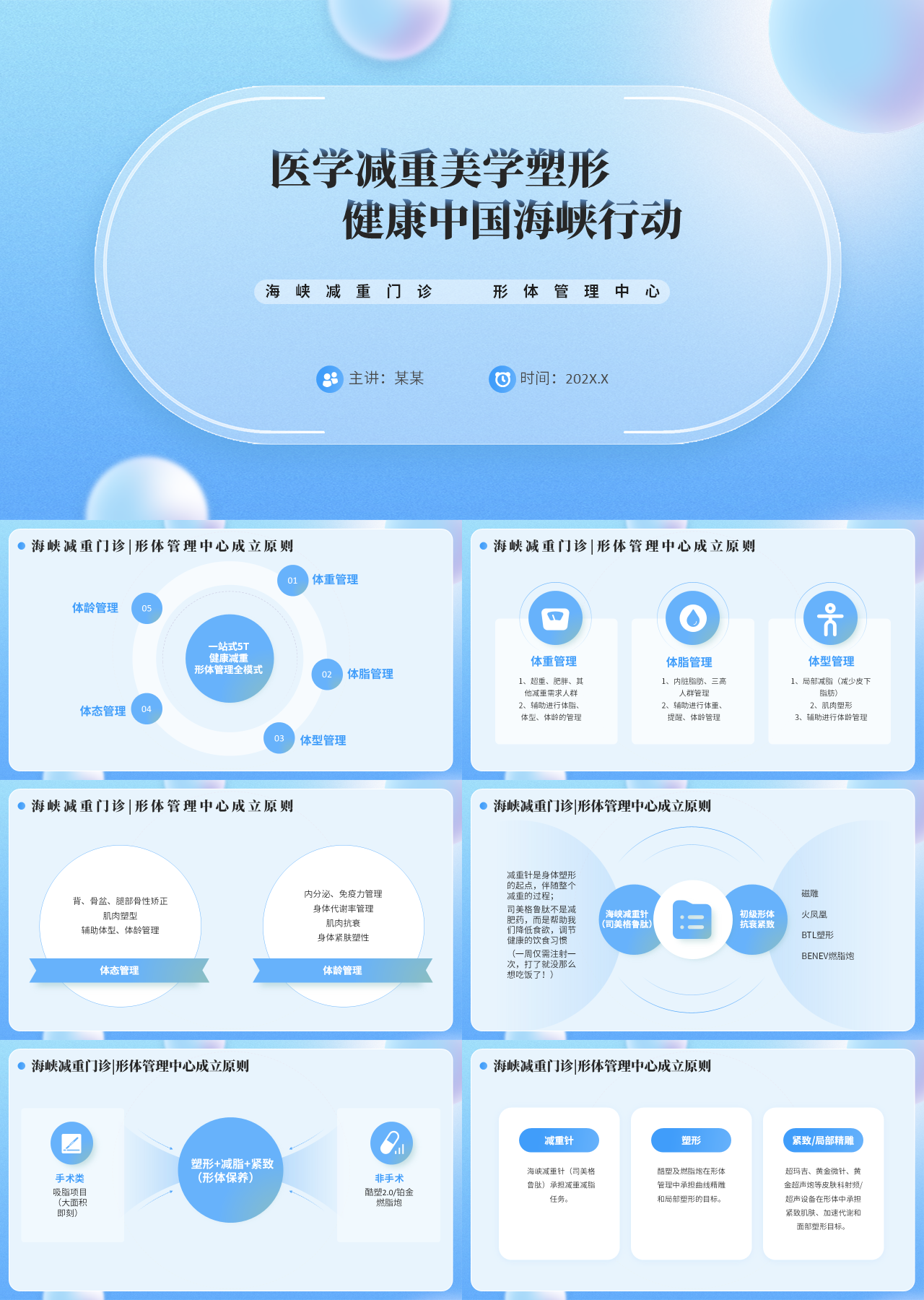 标准静态蓝色工作汇报医学减重美学塑形