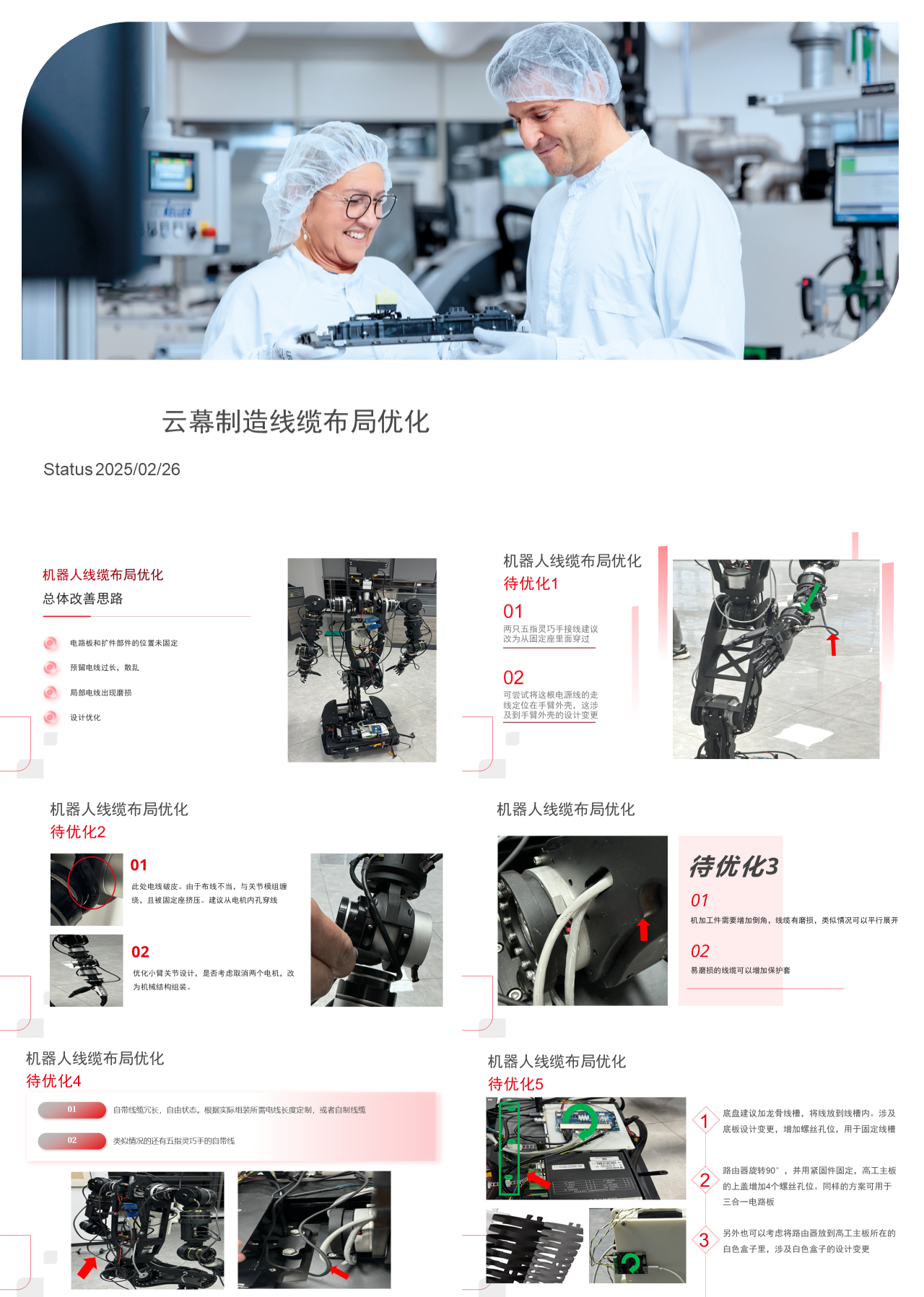 标准静态红色工作汇报云幕制造线缆布局改善方案