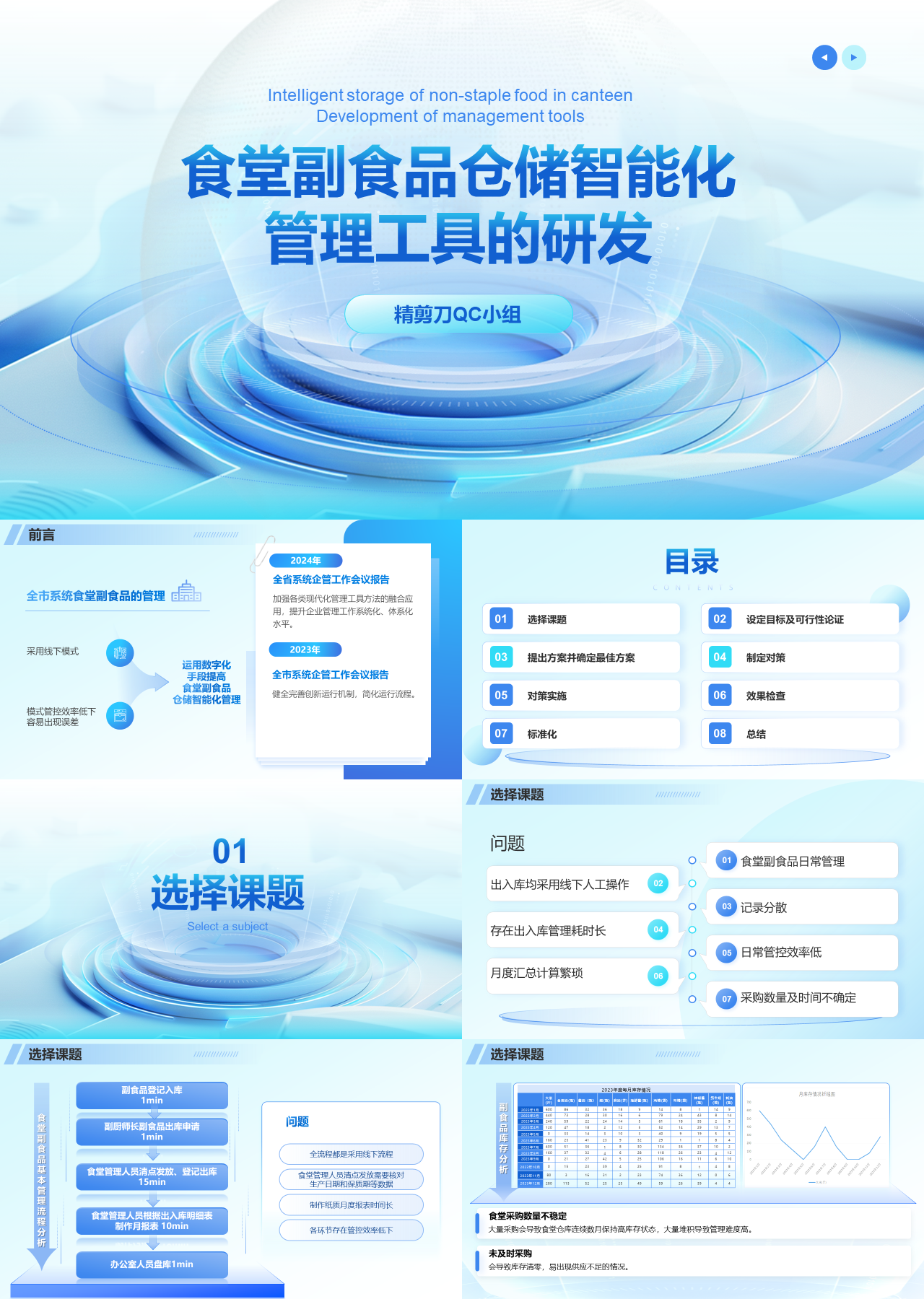 精美静态蓝色qc论文答辩智能化管理工具的研发