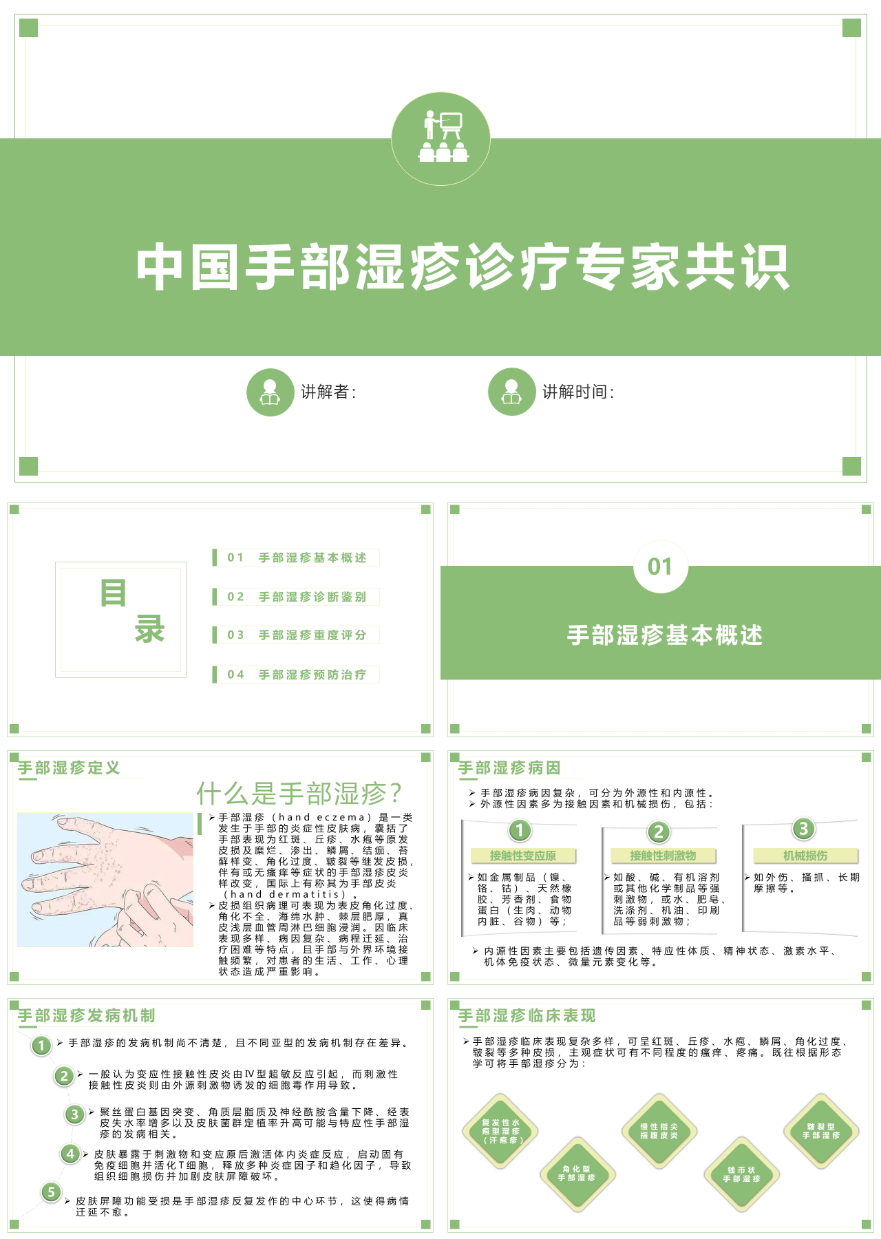 标准静态绿色工作汇报中国手部湿疹诊疗专家共识