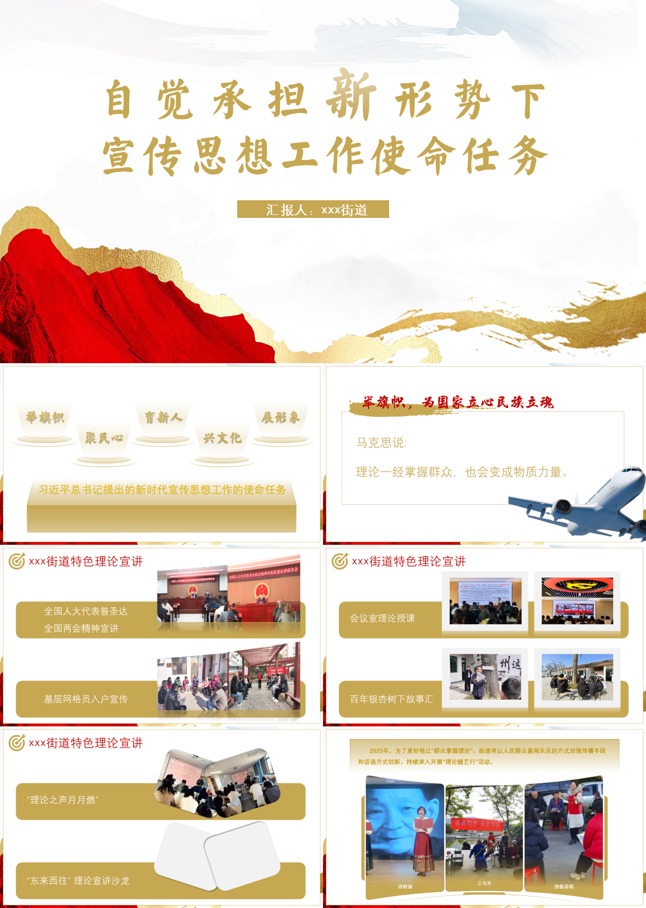 标准静态中国风工作汇报自觉承担新形势下宣传思想工作使命任务